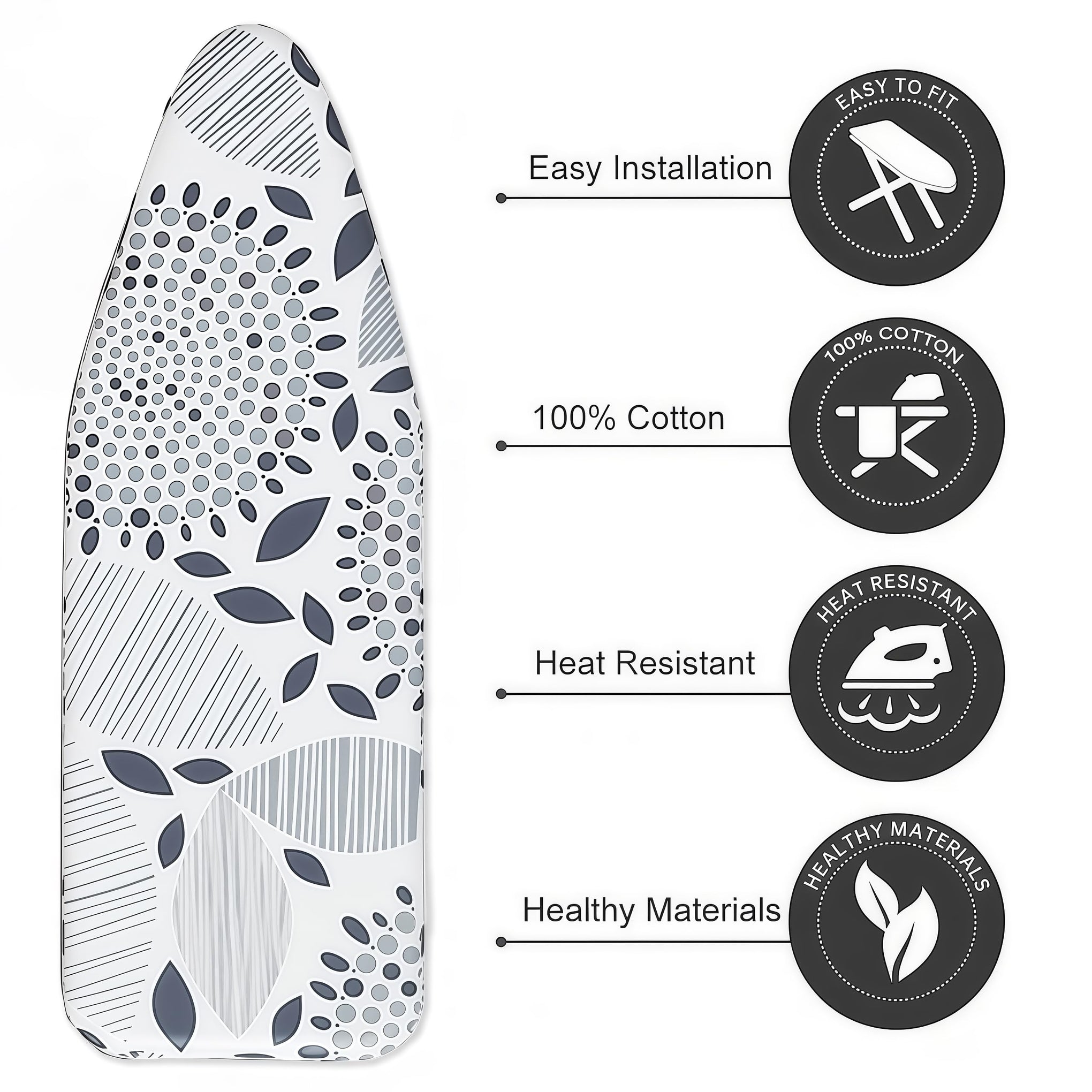 Ironing Board Cover with Two 5MM Thick Feltpads