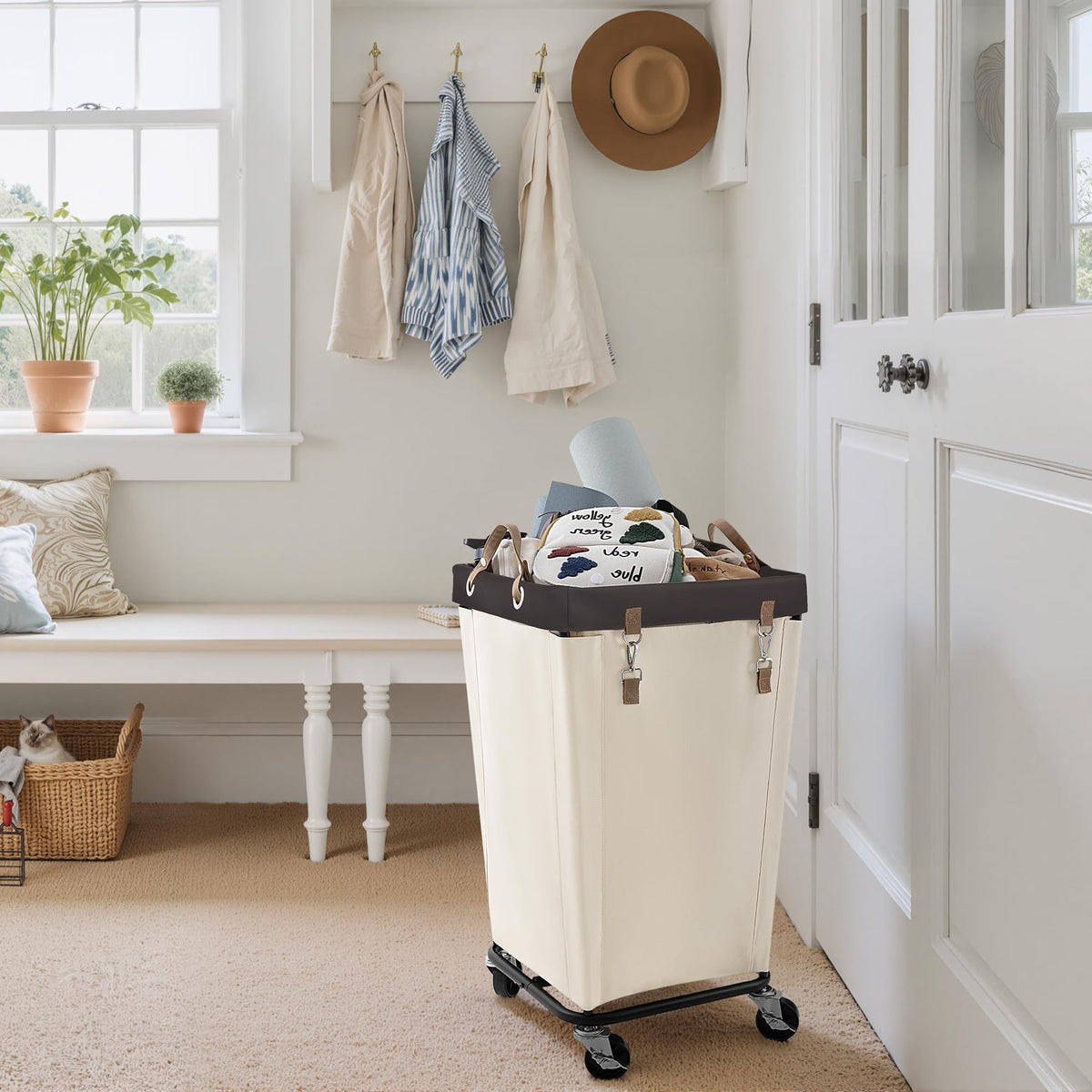110L Laundry Basket with Wheels
