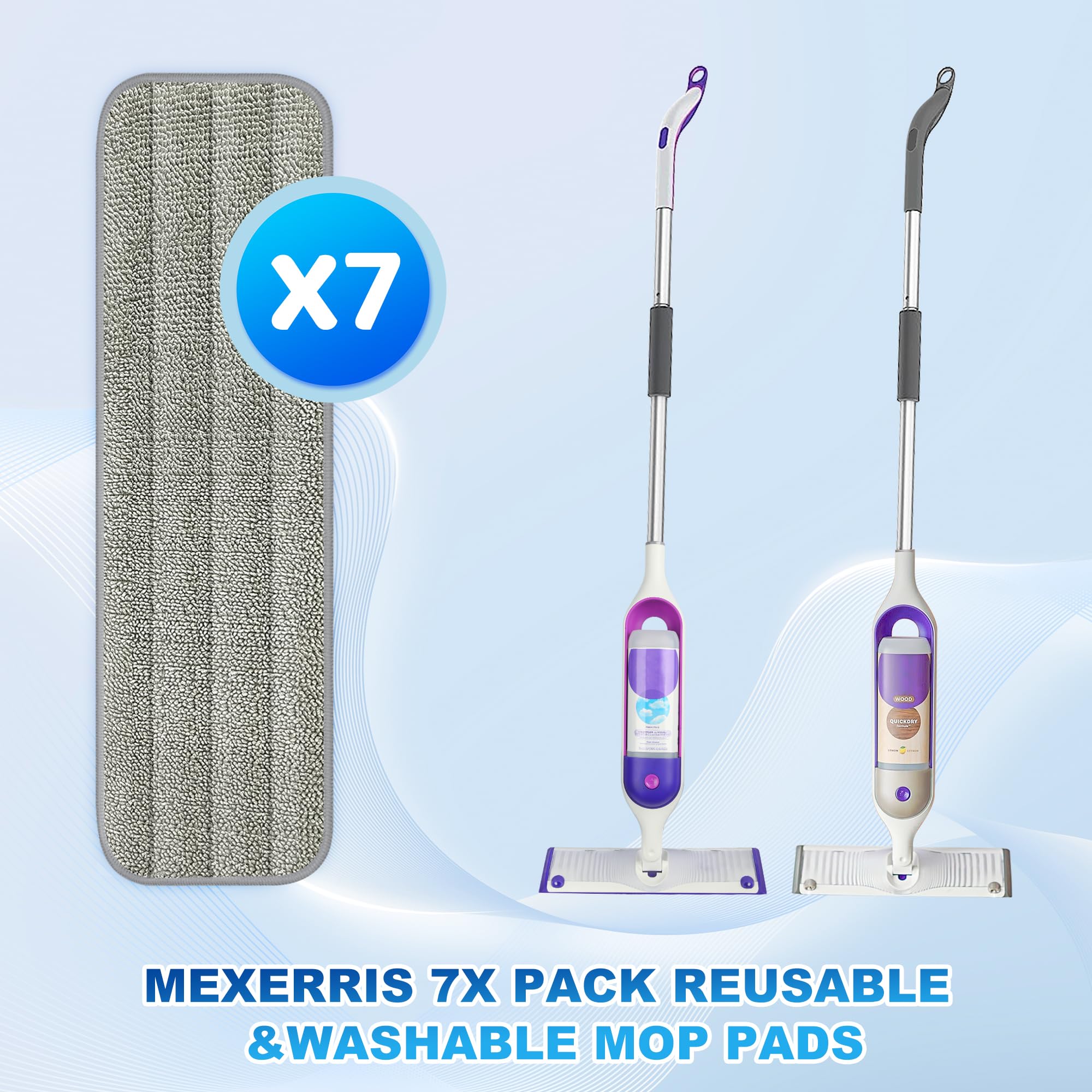 7 Pack Washable Mop Pads for Swiffer PowerMop (7 Count)