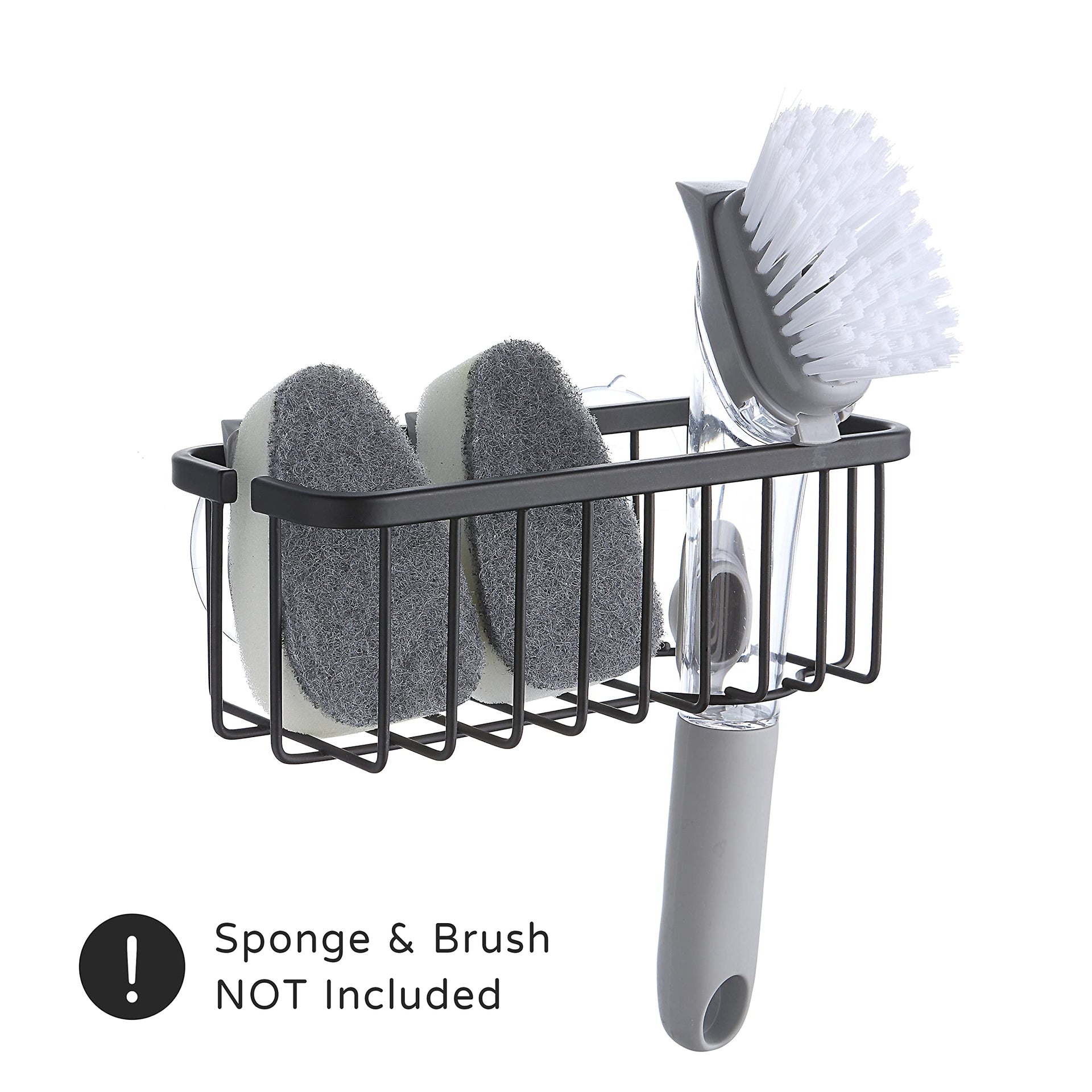 NeverRust Deluxe Kitchen & Bathroom Sink Sponge Holder Organizer with Adhesive Mount
