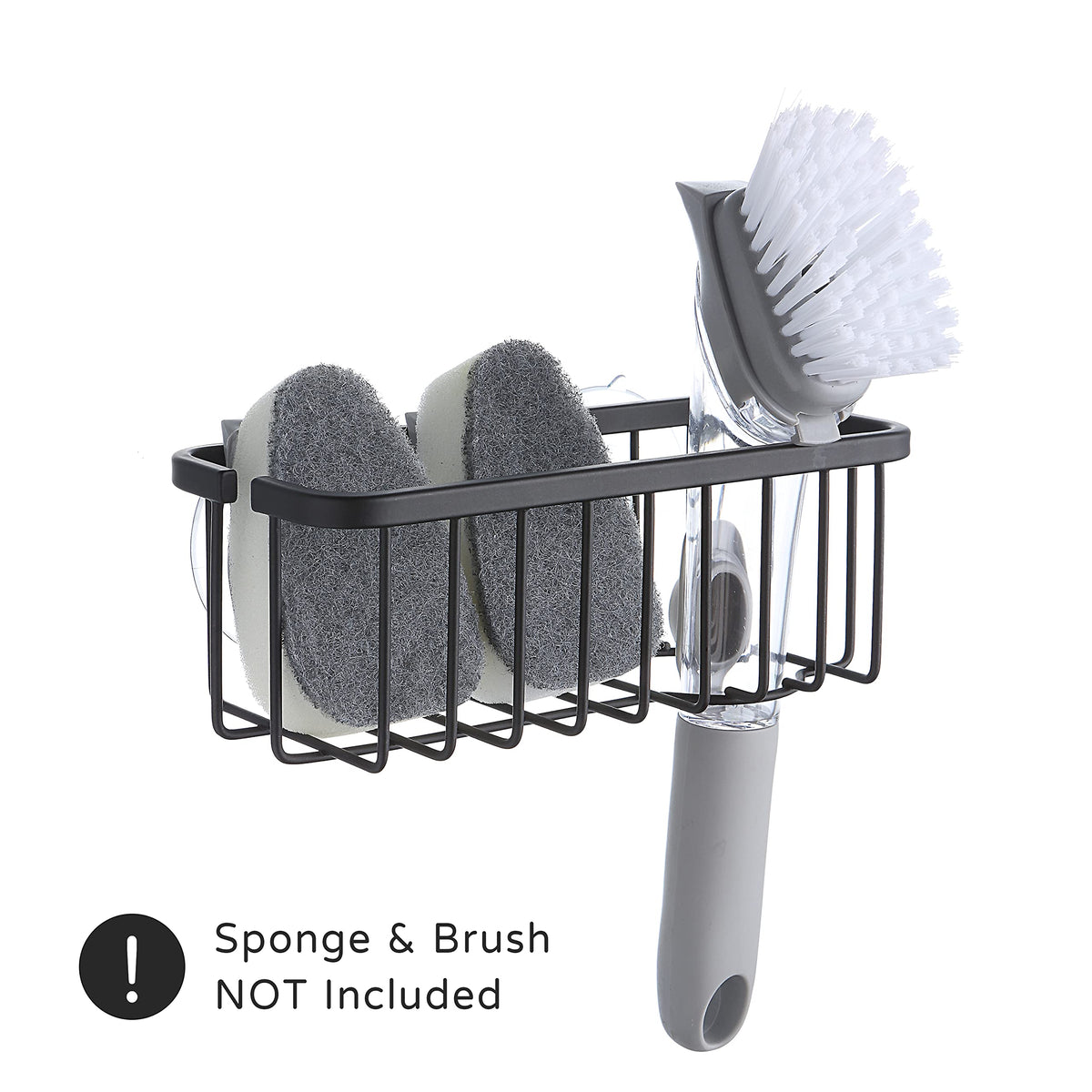 NeverRust Deluxe Kitchen & Bathroom Sink Sponge Holder Organizer with Adhesive Mount
