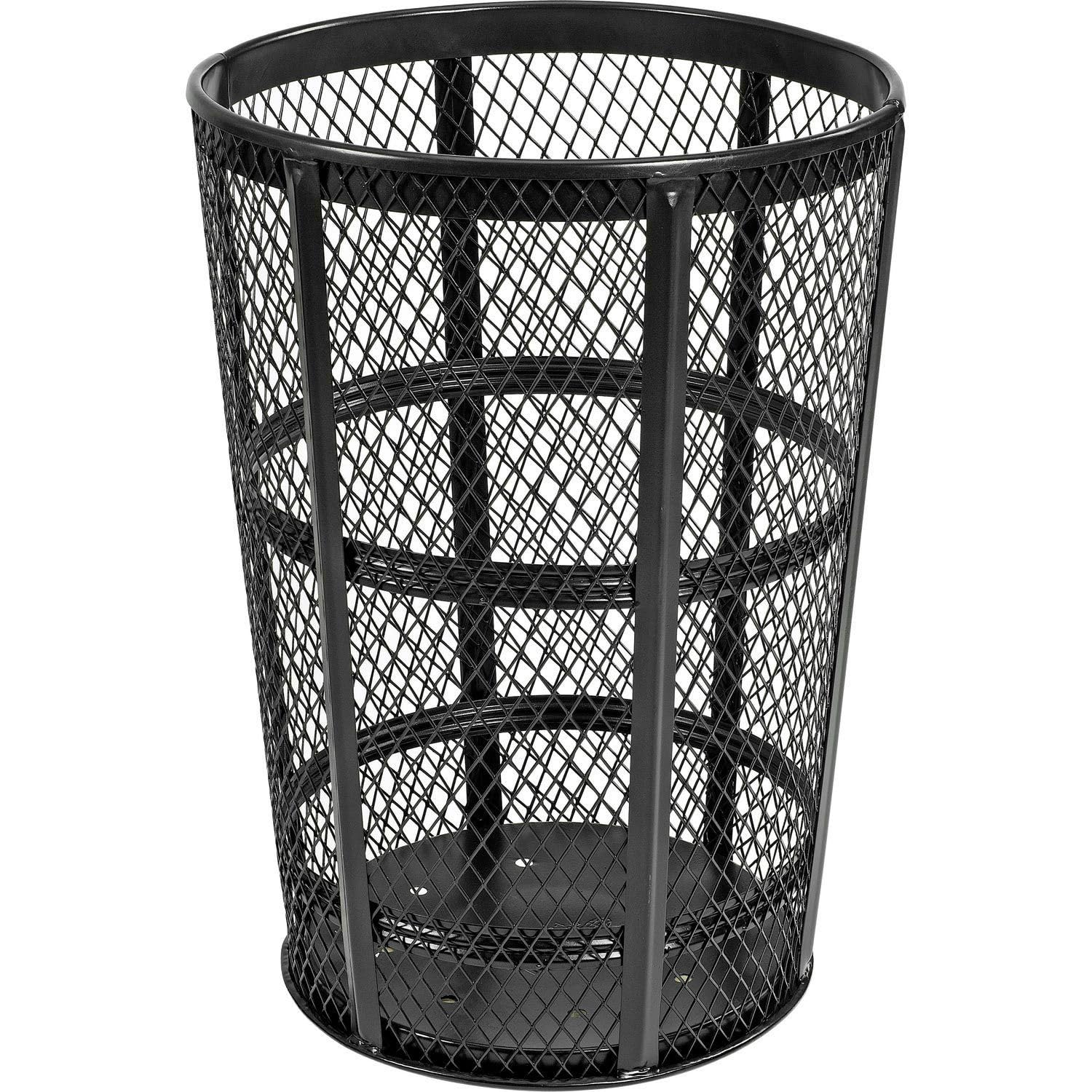 Outdoor Metal Trash Container Black