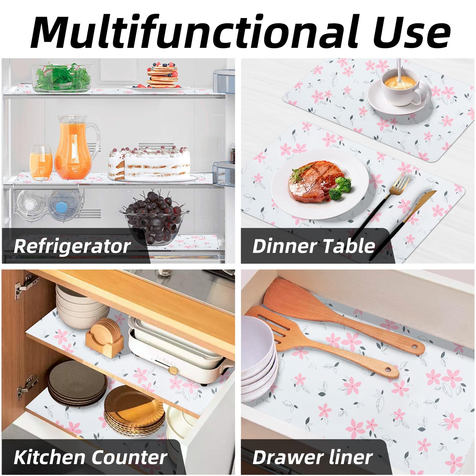 18" W x 96" L Floral Drawer and Shelf Liner for Cabinets