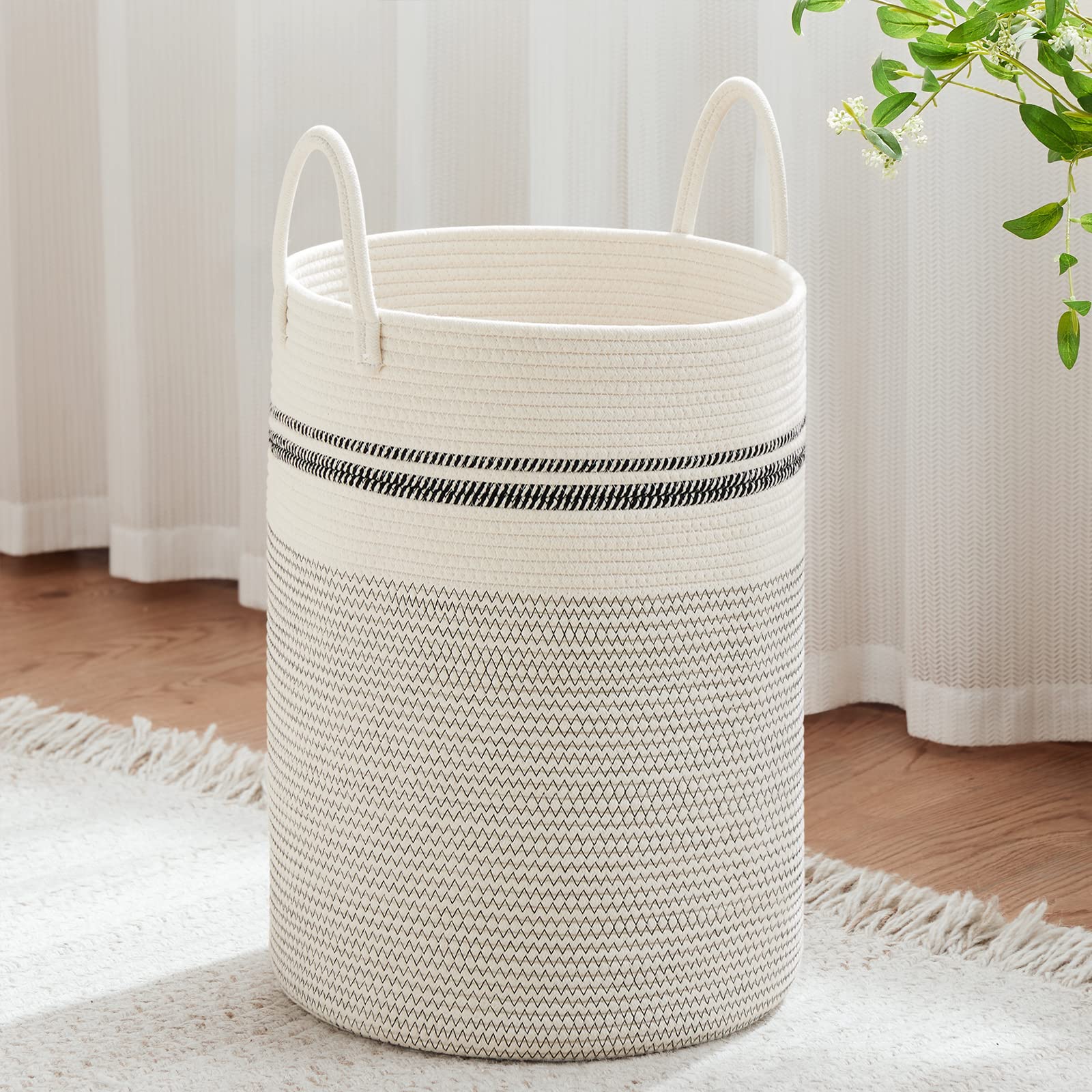 72L Tall Woven Laundry Basket Hamper