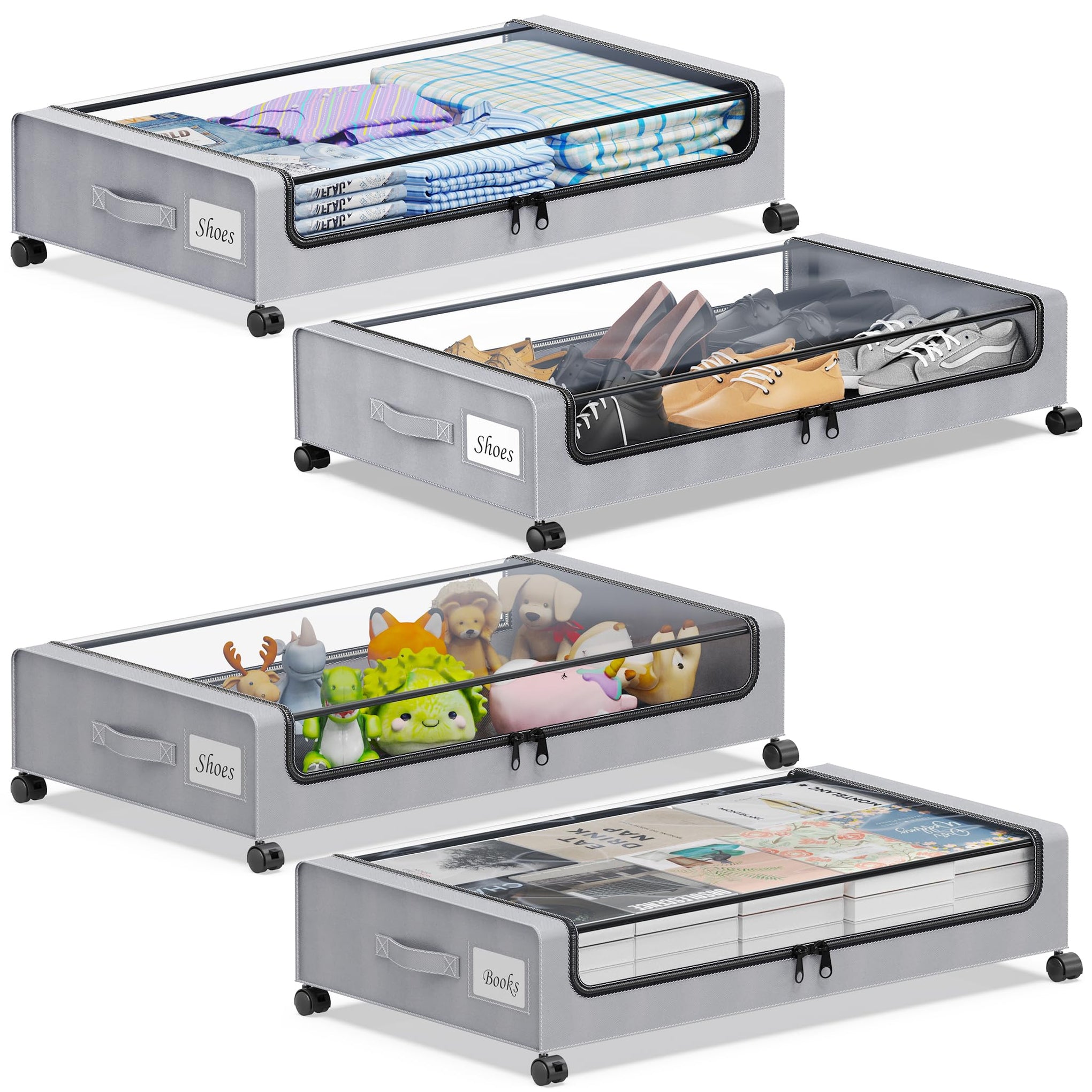 Under Bed Storage with Wheels (4 Count)