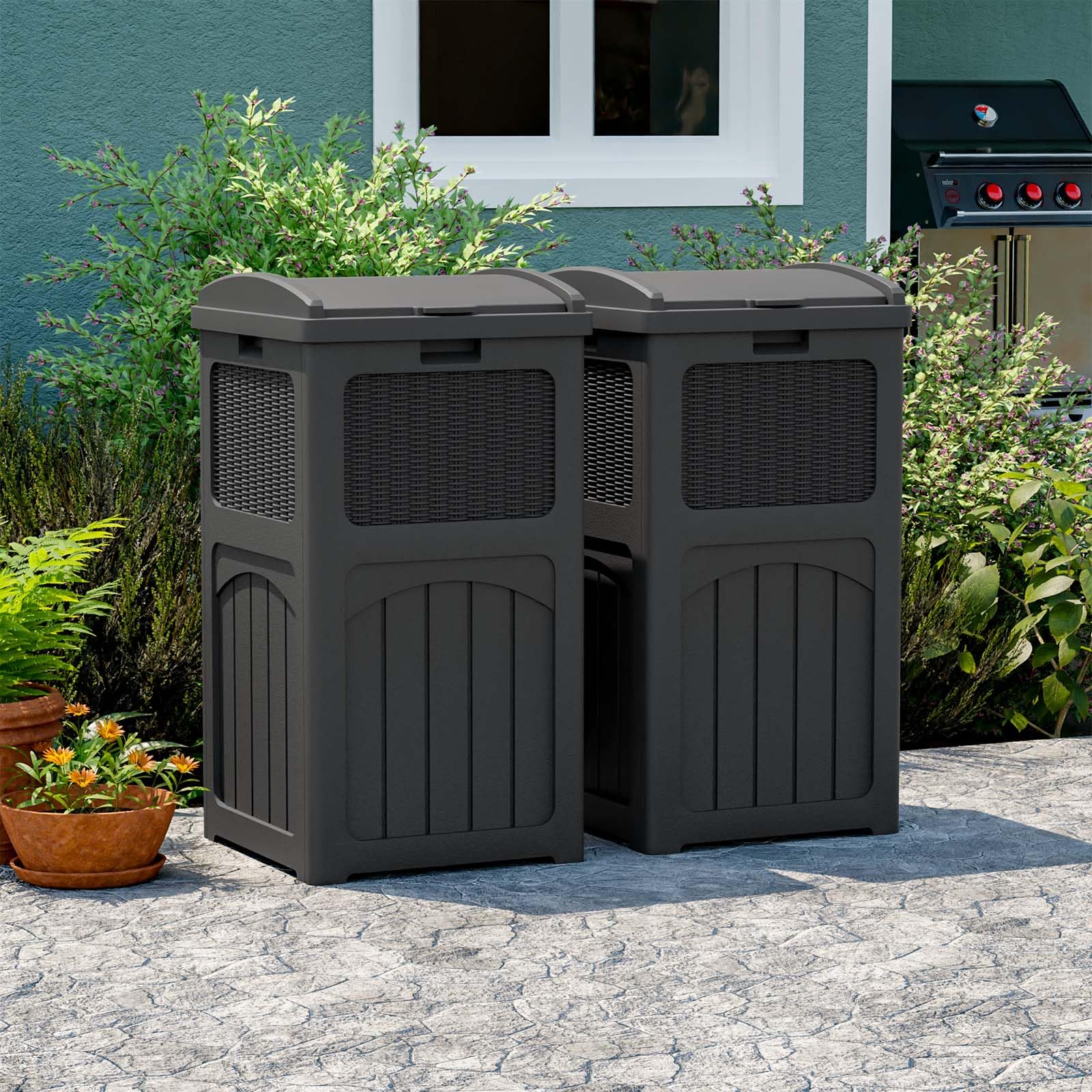 36 Gallon Outdoor Trash Can (2 Count)