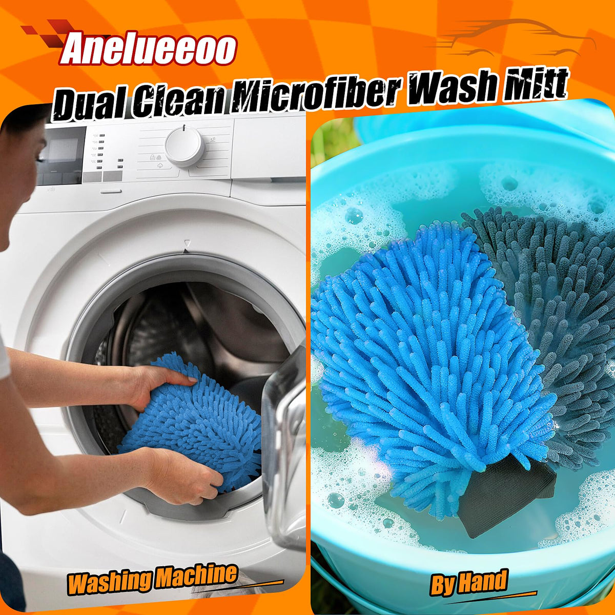 Car Wash Mitt Microfiber (4 Count)