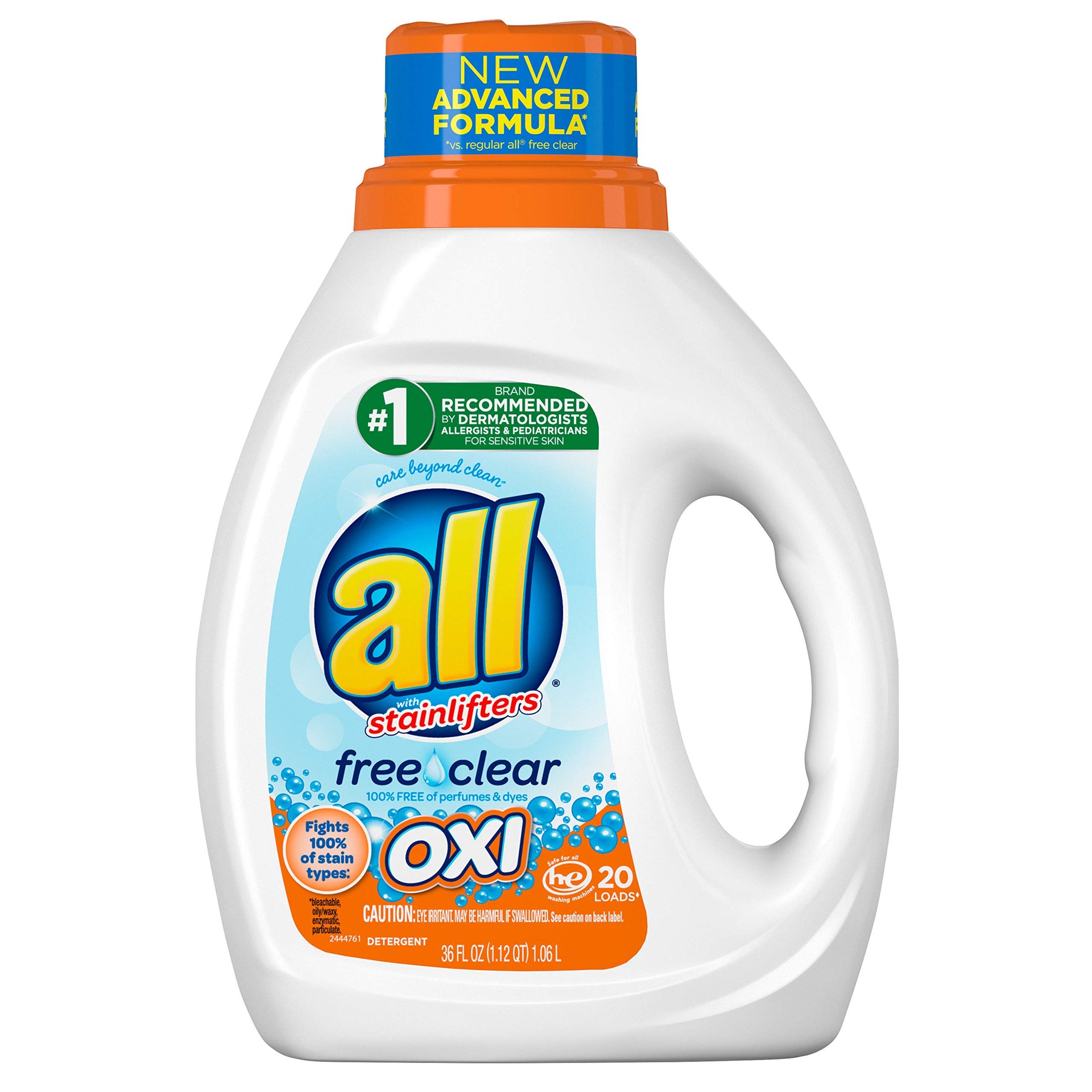 all Liquid Laundry Detergent with OXI Stain Removers & Whiteners (36 Fl Oz)