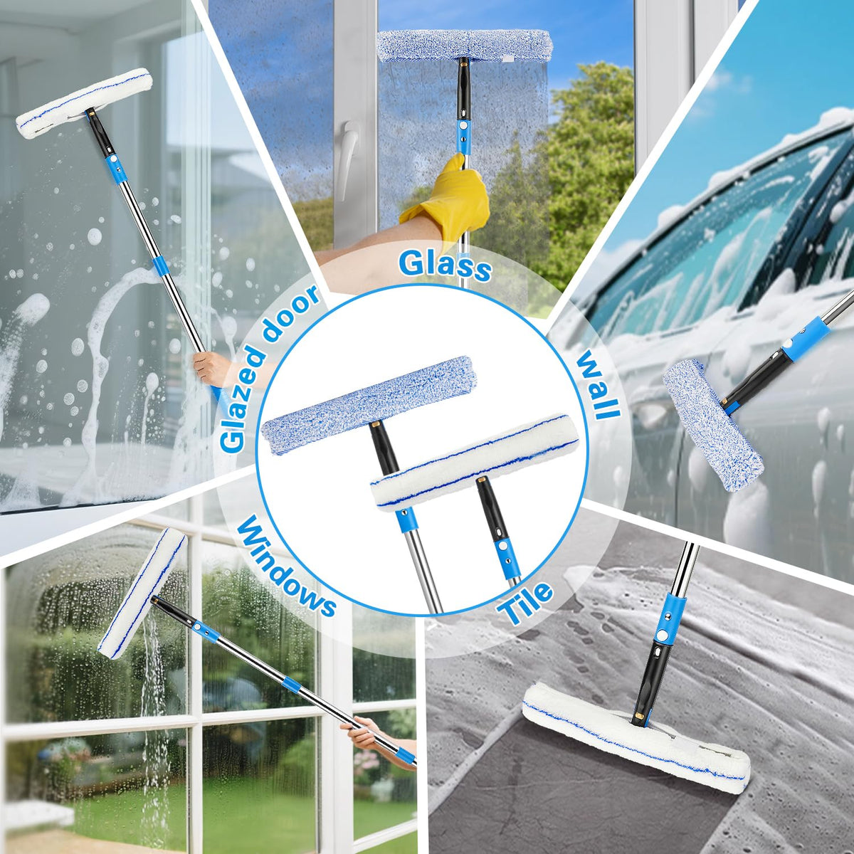360° Rotating Window Squeegee Cleaner Kit with Extension Pole - ModHome Supplies