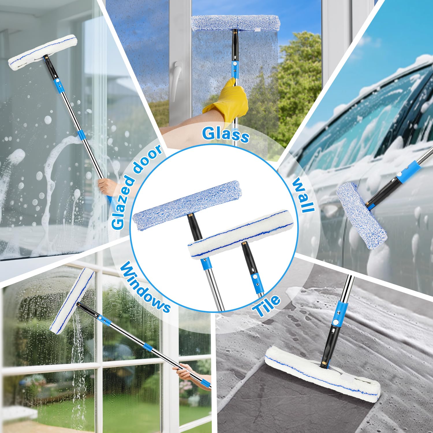 360° Rotating Window Squeegee Cleaner Kit with Extension Pole - ModHome Supplies