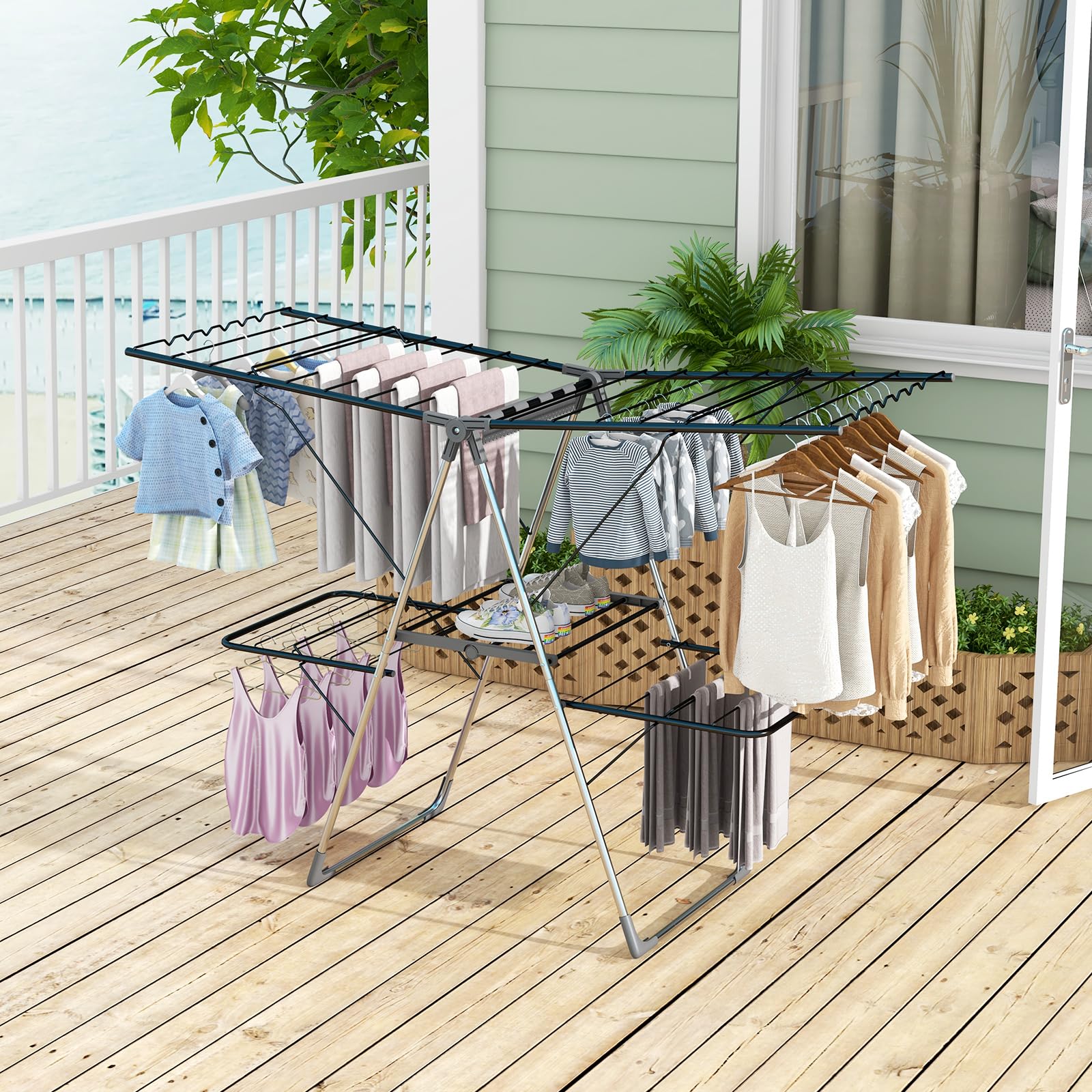 Foldable Clothes Drying Rack