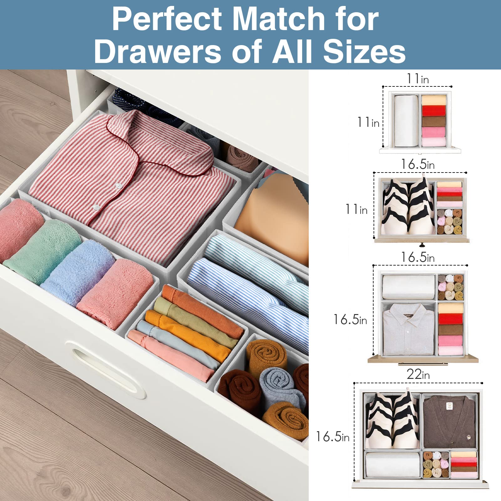 Drawer Organizer Clothes (8 Count)