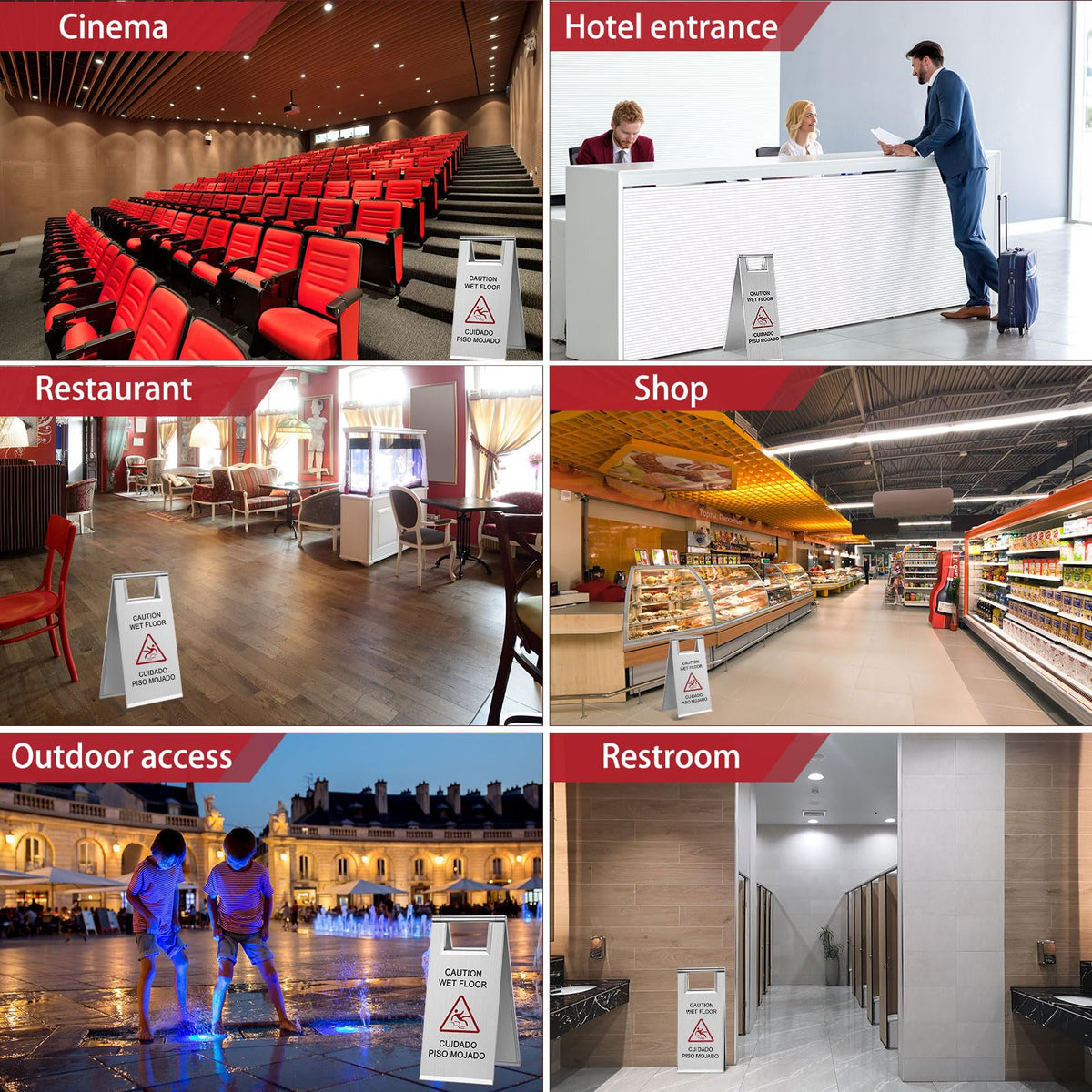 2 Pcs Wet Floor Sign (2 Count)