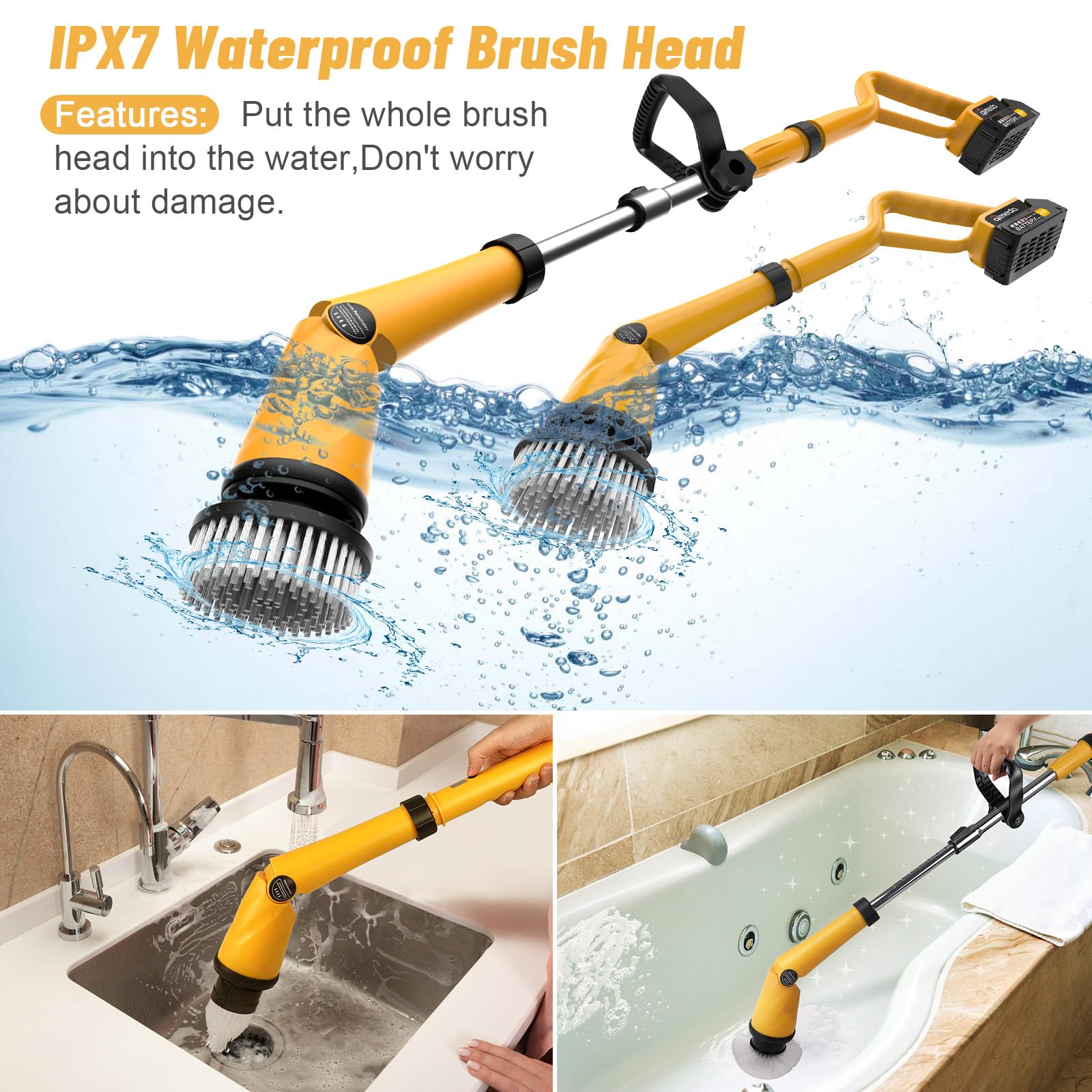 1500 RPM Electric Spin Scrubber with Two Batteries Q2 Pro