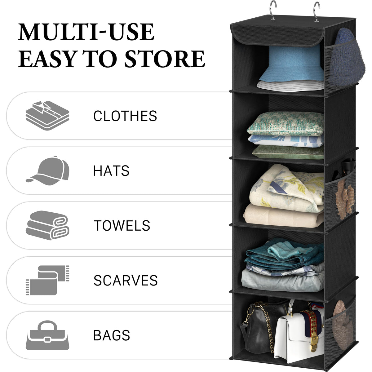 5 Shelf Hanging Closet Organizer