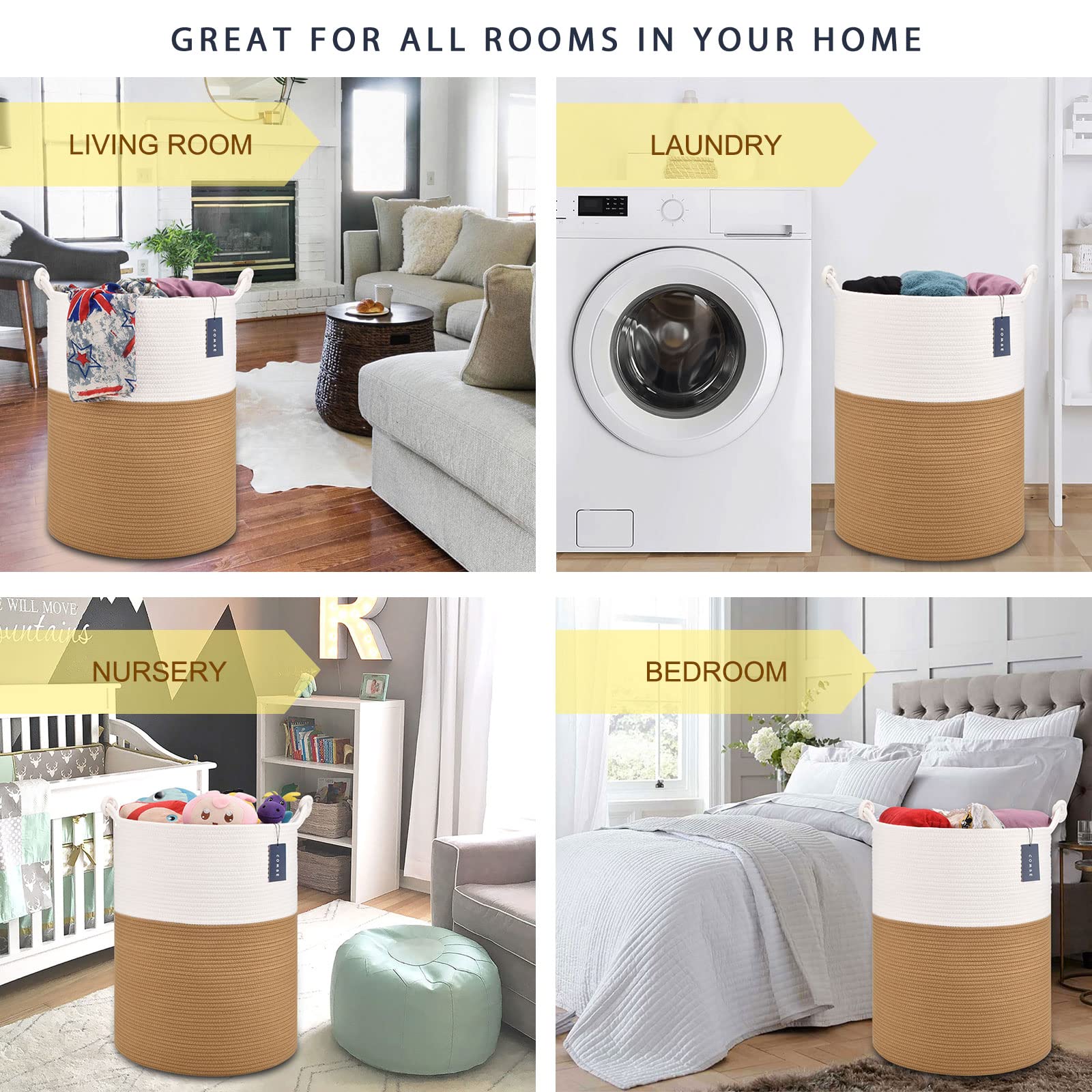 Tall Woven Blanket & Laundry Basket