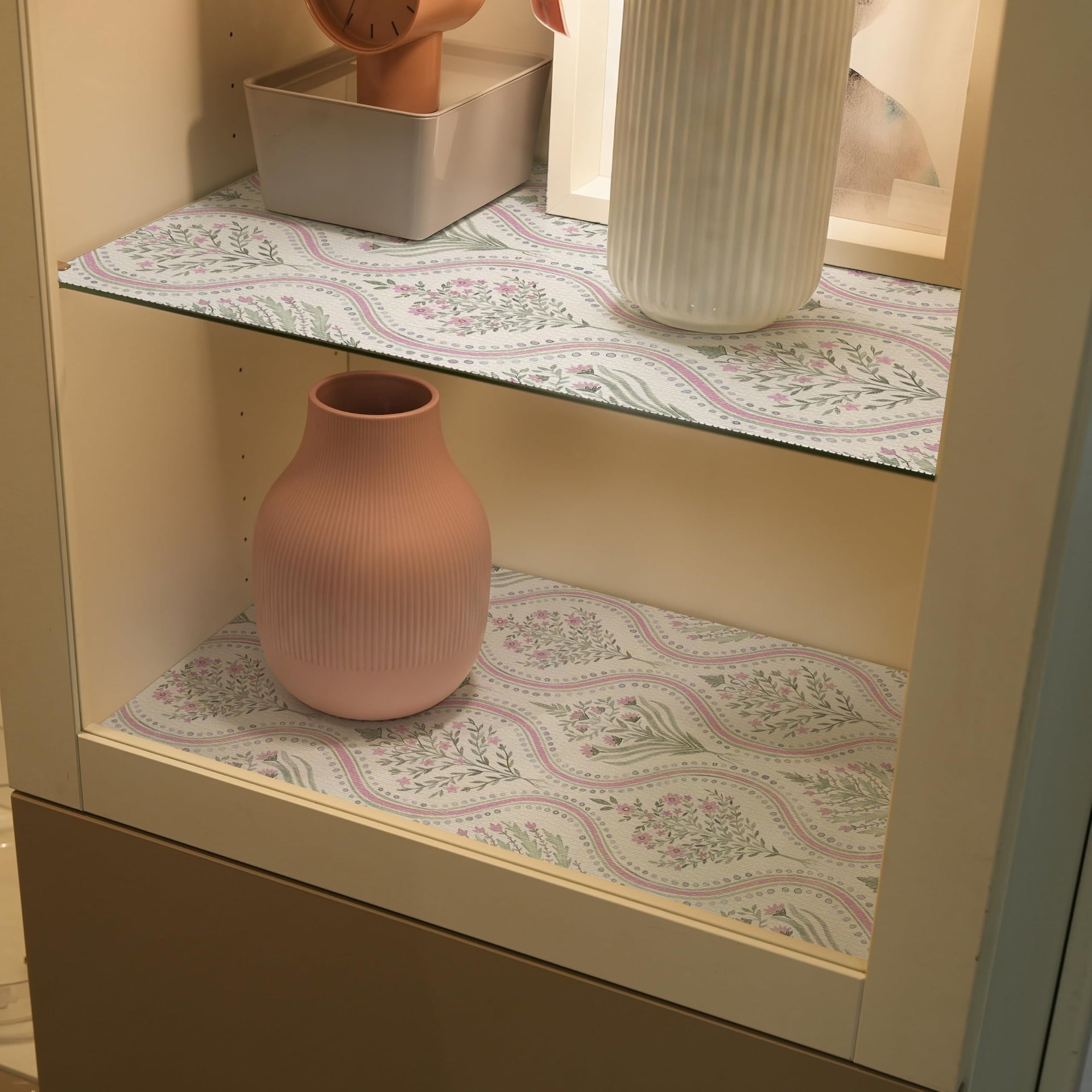 Floral Shelf Liner Non Adhesive Drawer Cabinet Liner 15.7in x 10ft