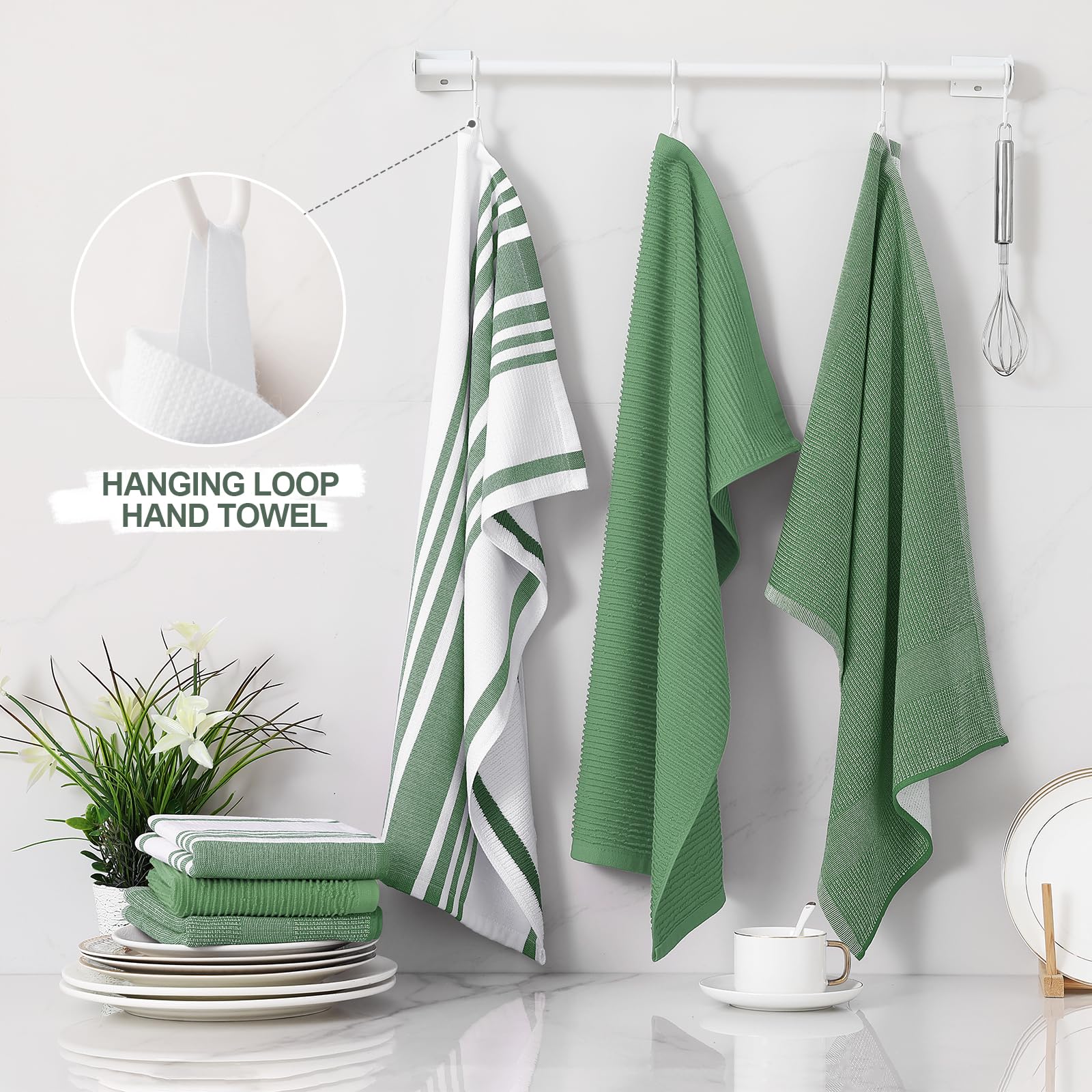 Cotton 380 GSM Premium Kitchen Towels (6 Count)
