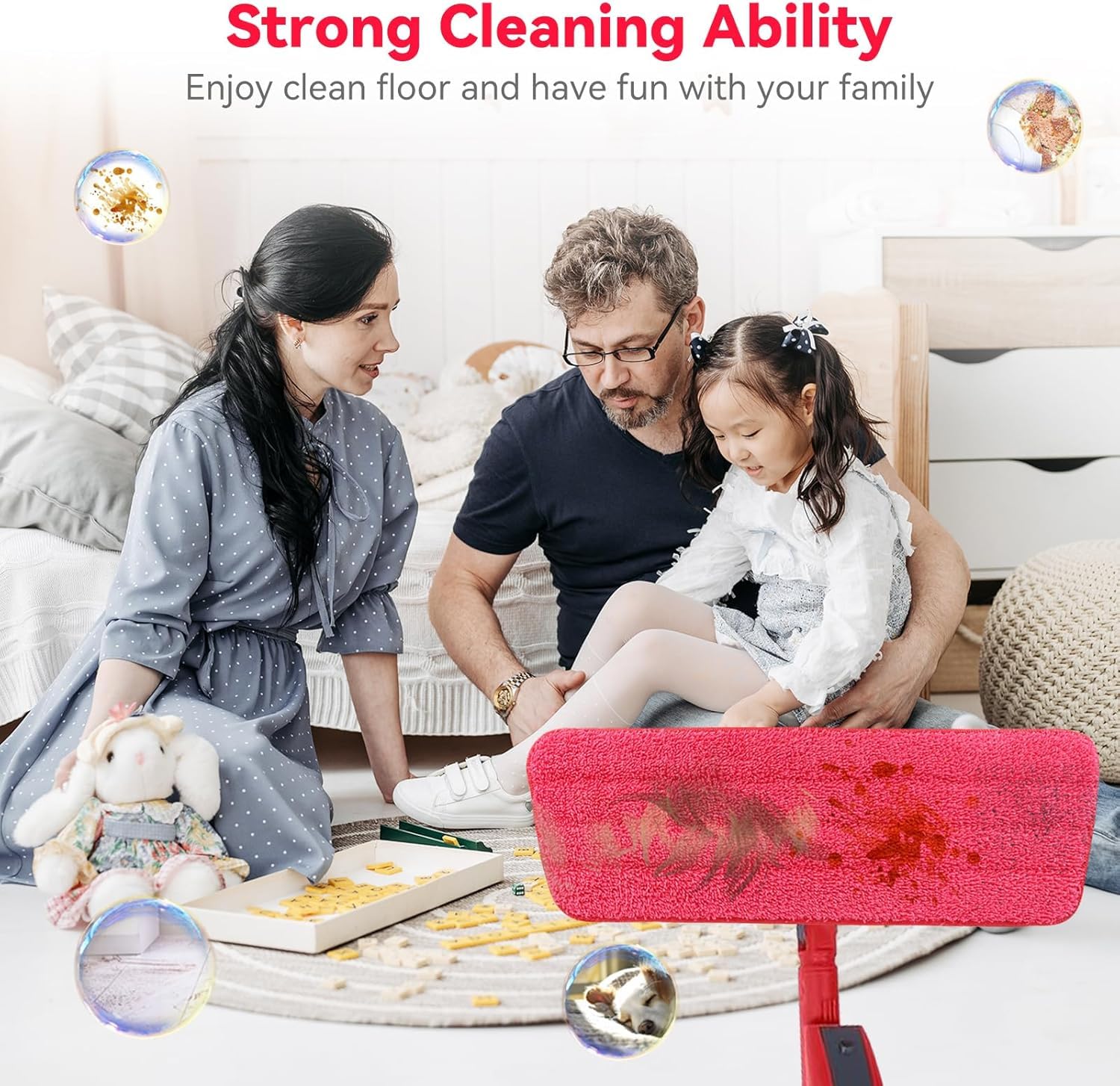 16.5 inch Microfiber Mop Pads for Rubbermaid Reveal Spray Mop and Any 16.5" Flat Mop