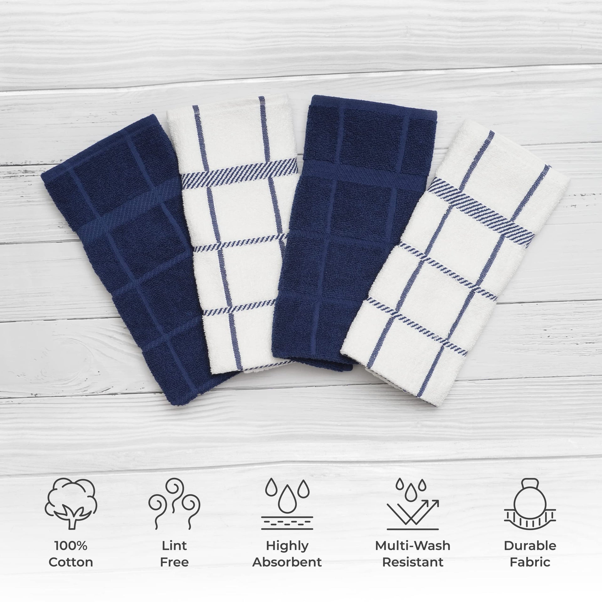 100% Cotton Terry Dish Cloth & Dish Towel (6 Count)