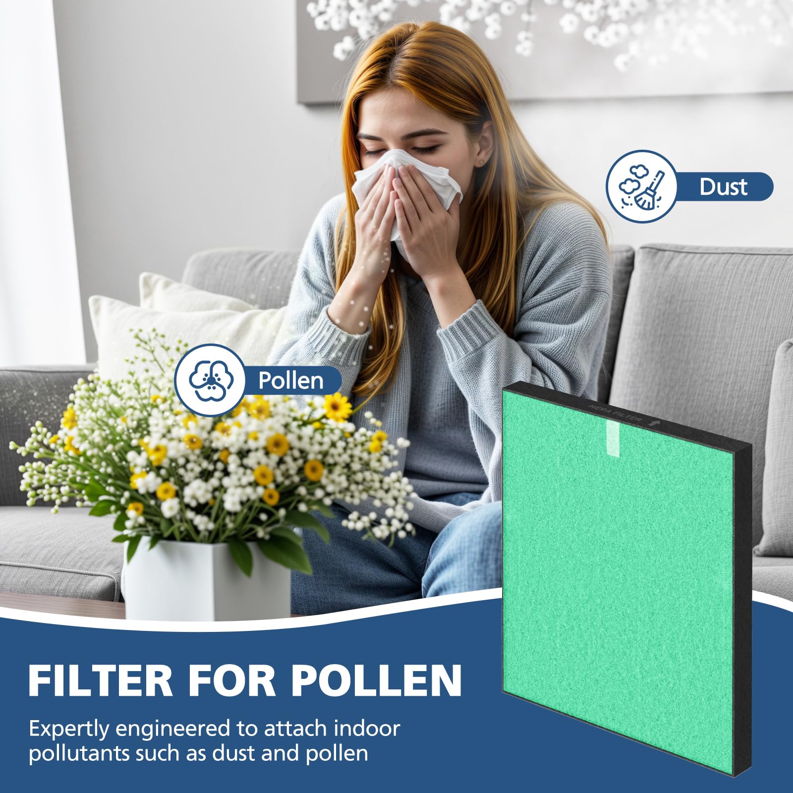 2 Pack C545 Pollen Replacement Filter S for Winix C545 Air Purifier (10 Count)