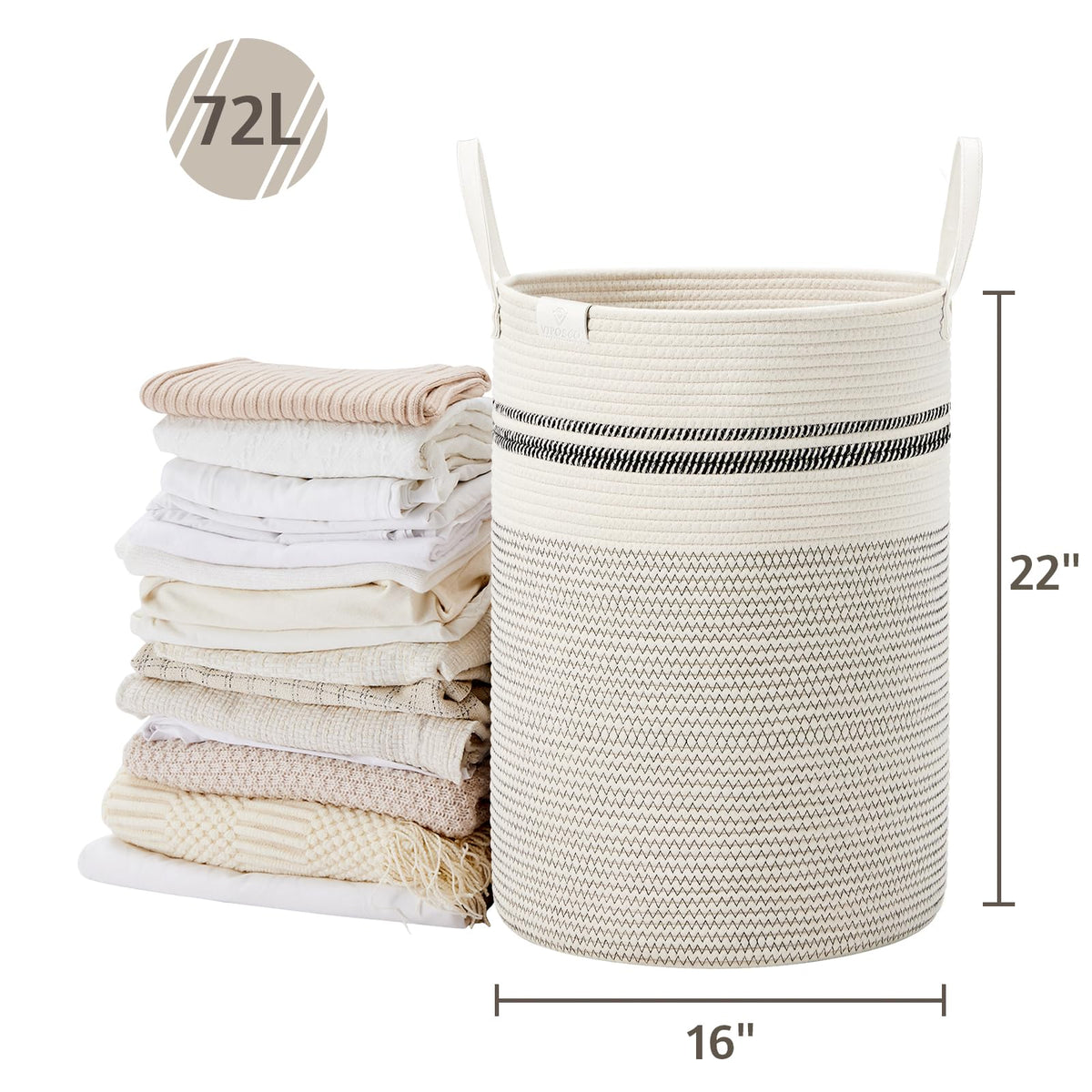 72L Tall Woven Rope Laundry Hamper (2434.6096 Fl Oz) - ModHome Supplies