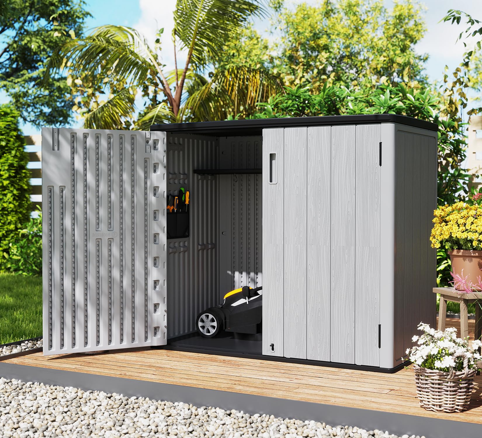 37 Cu.ft Outdoor Storage Cabinet with One Tool Kit