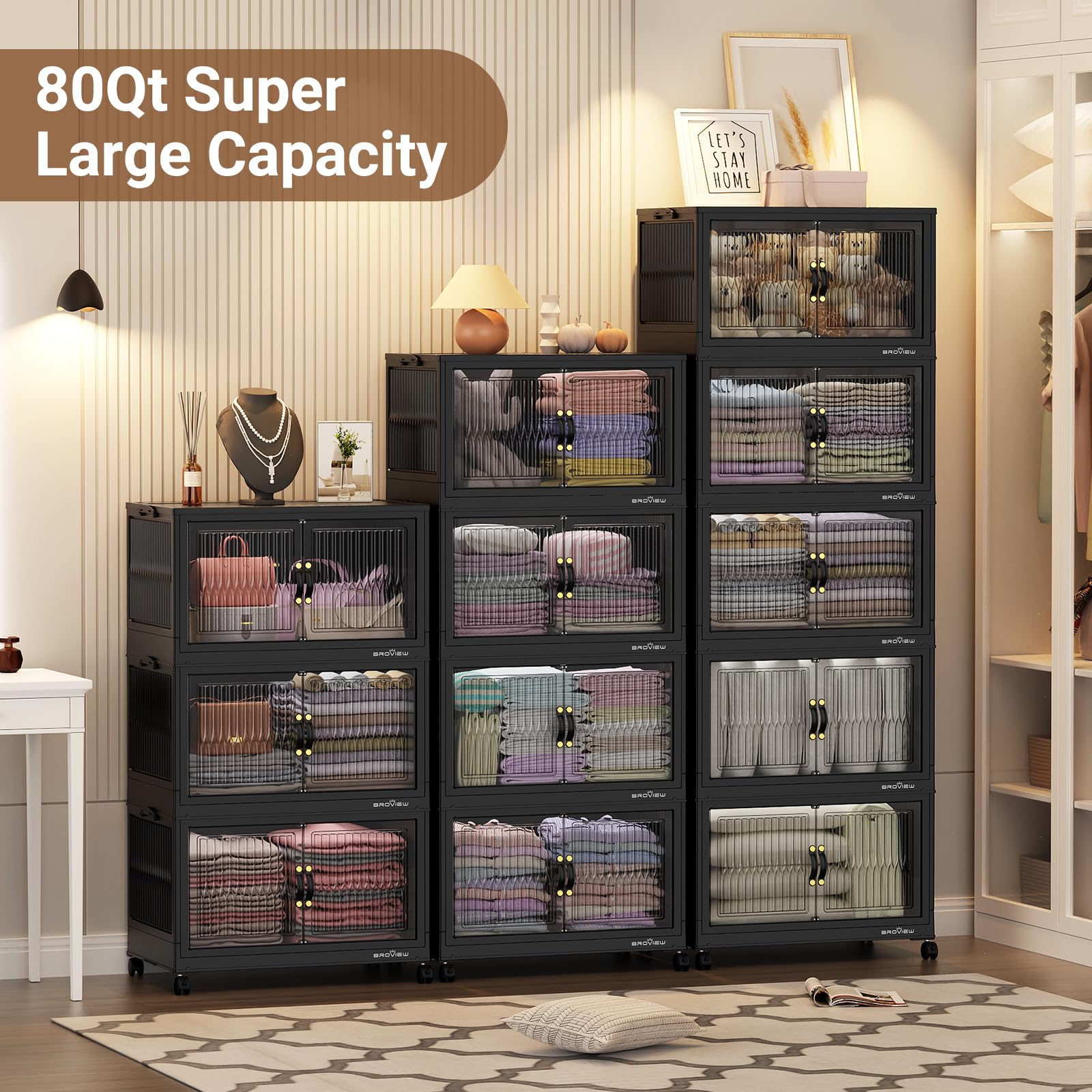 240Qt Stackable Storage Bins with Lid (3 Count)