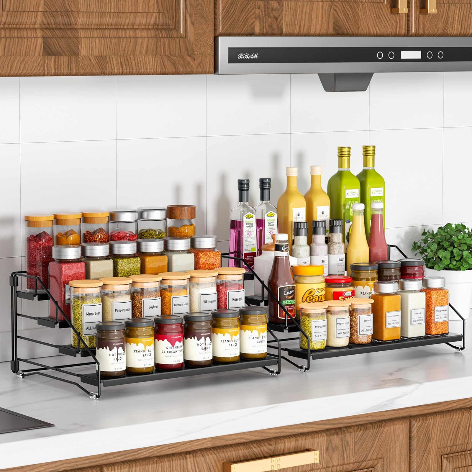 2 Pack Spice Rack Organizer for Cabinet