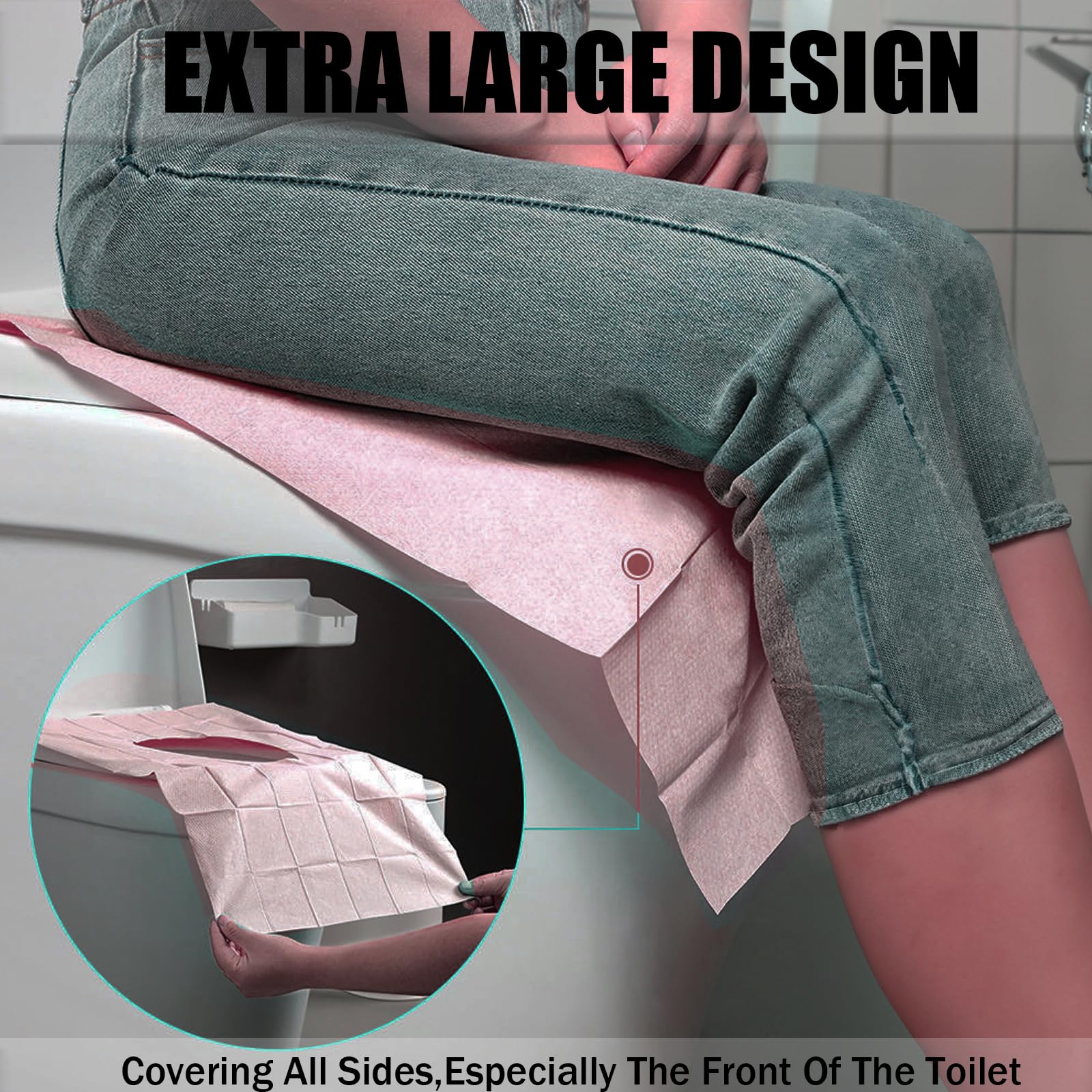 Toilet Seat Covers Disposable 16x24 In Portable Toilet Liners (50 Count)