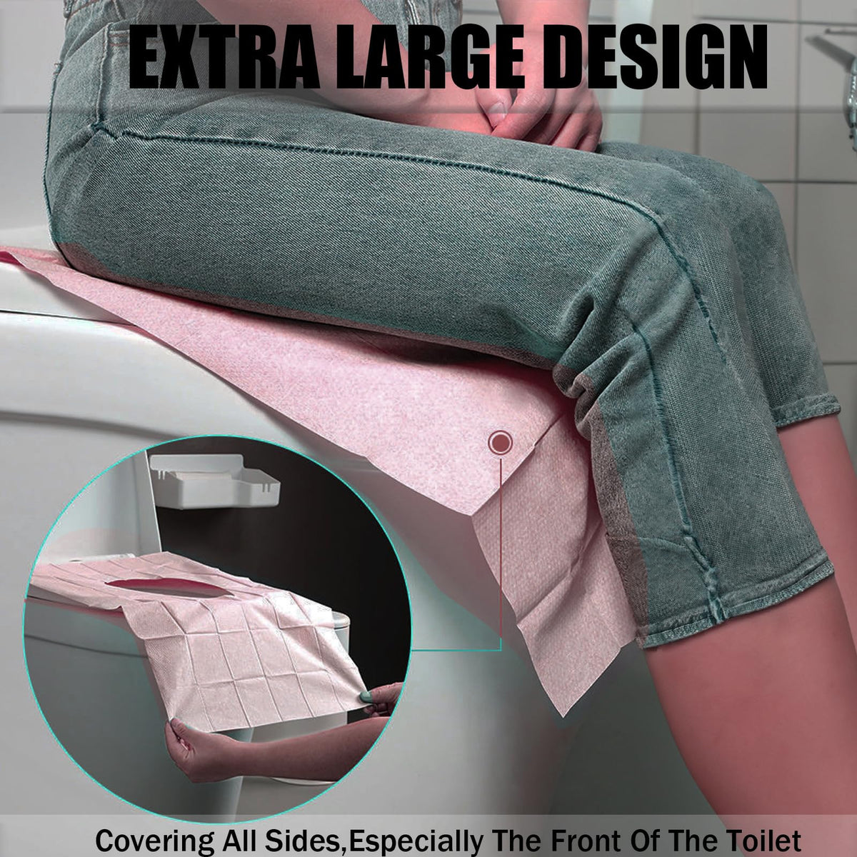 Toilet Seat Covers Disposable 16x24 In Portable Toilet Liners (50 Count)