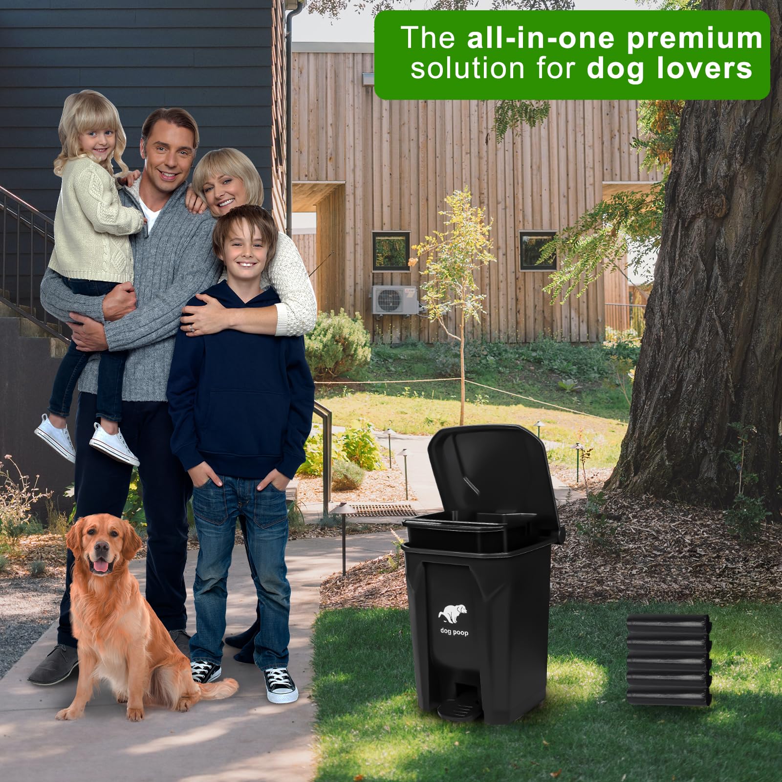 Dog Poop Trash Can Outside