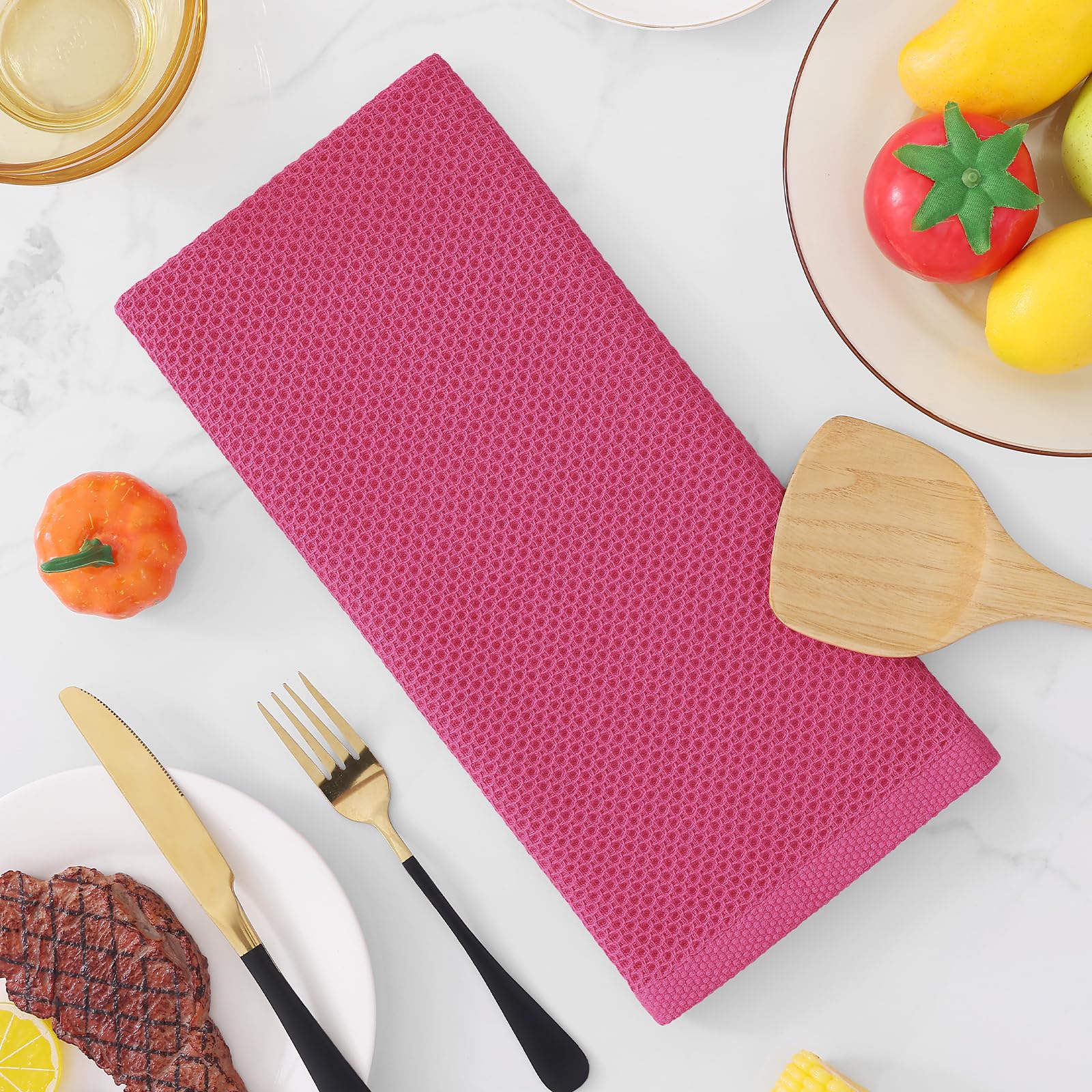 100% Cotton Waffle Weave Kitchen Dish Towels 8 (8 Count)