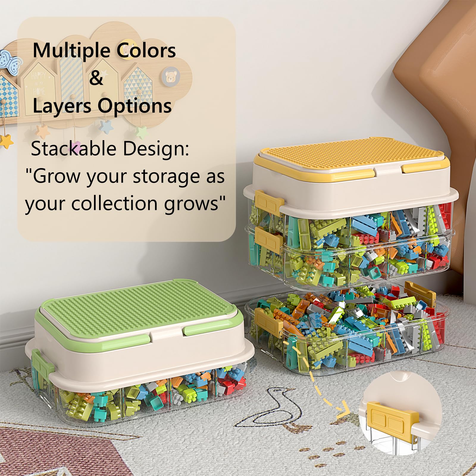 Toy Storage Organizer Box with Handle