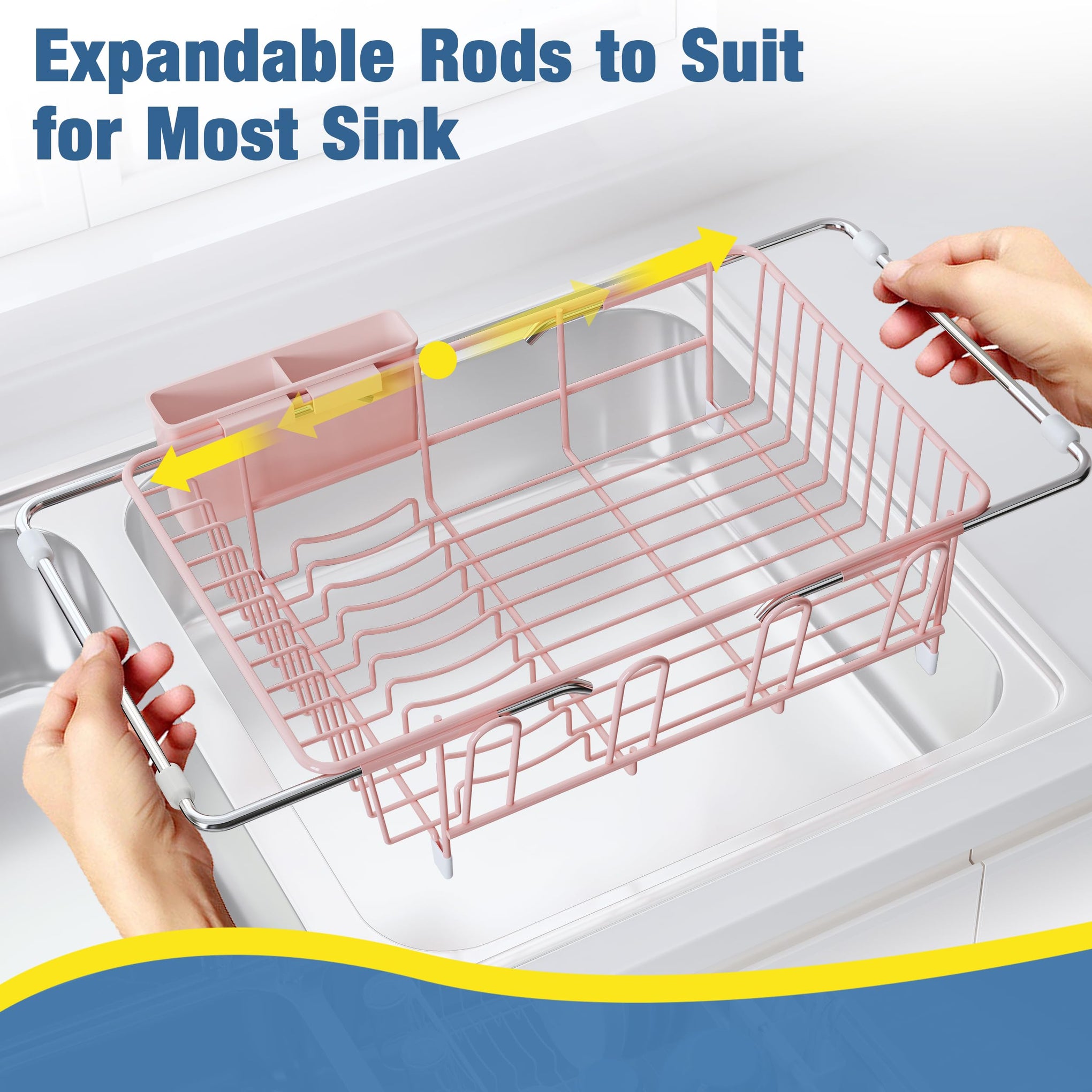 Pink Dish Drying Rack in Sink