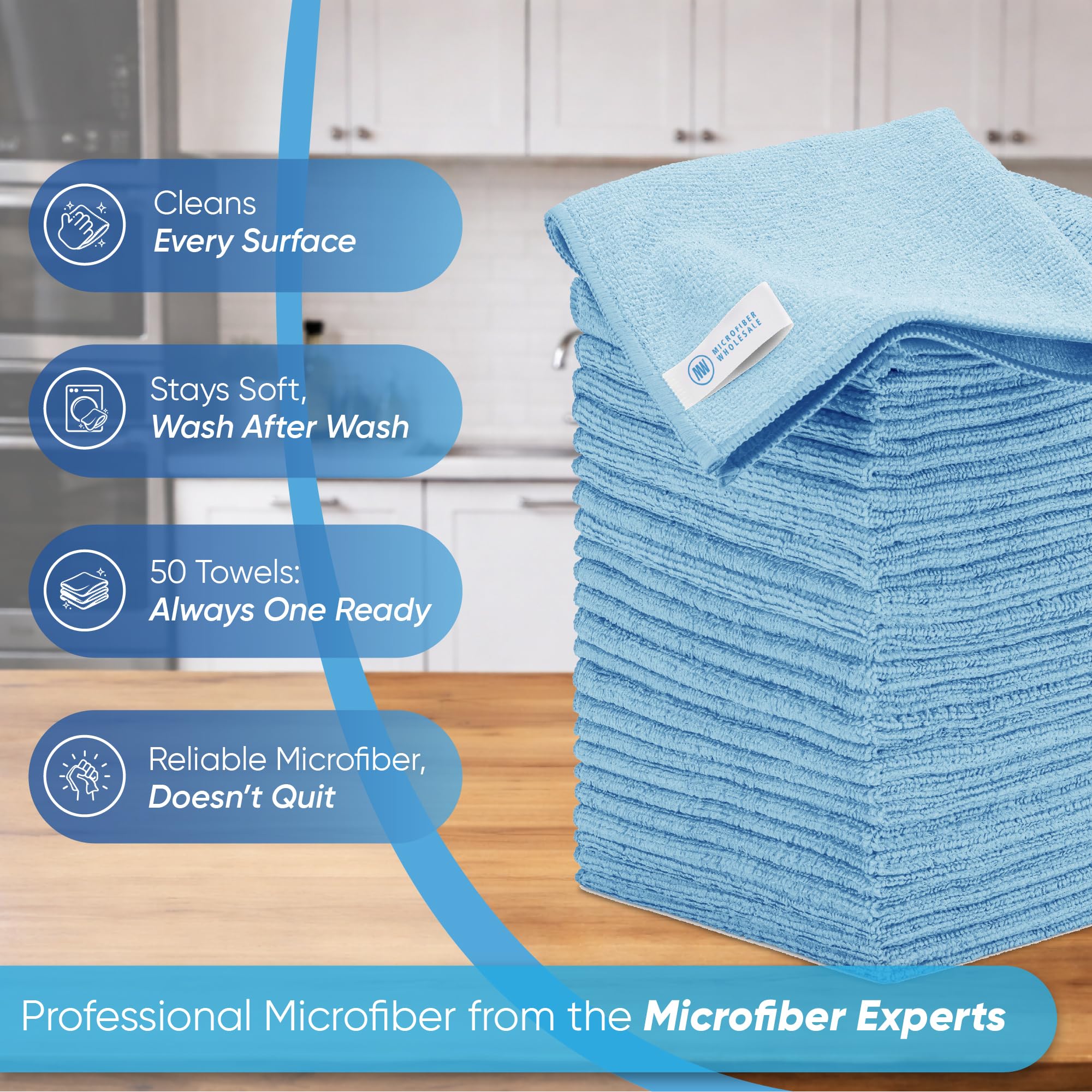 White Microfiber Cleaning Cloths (50 Count)