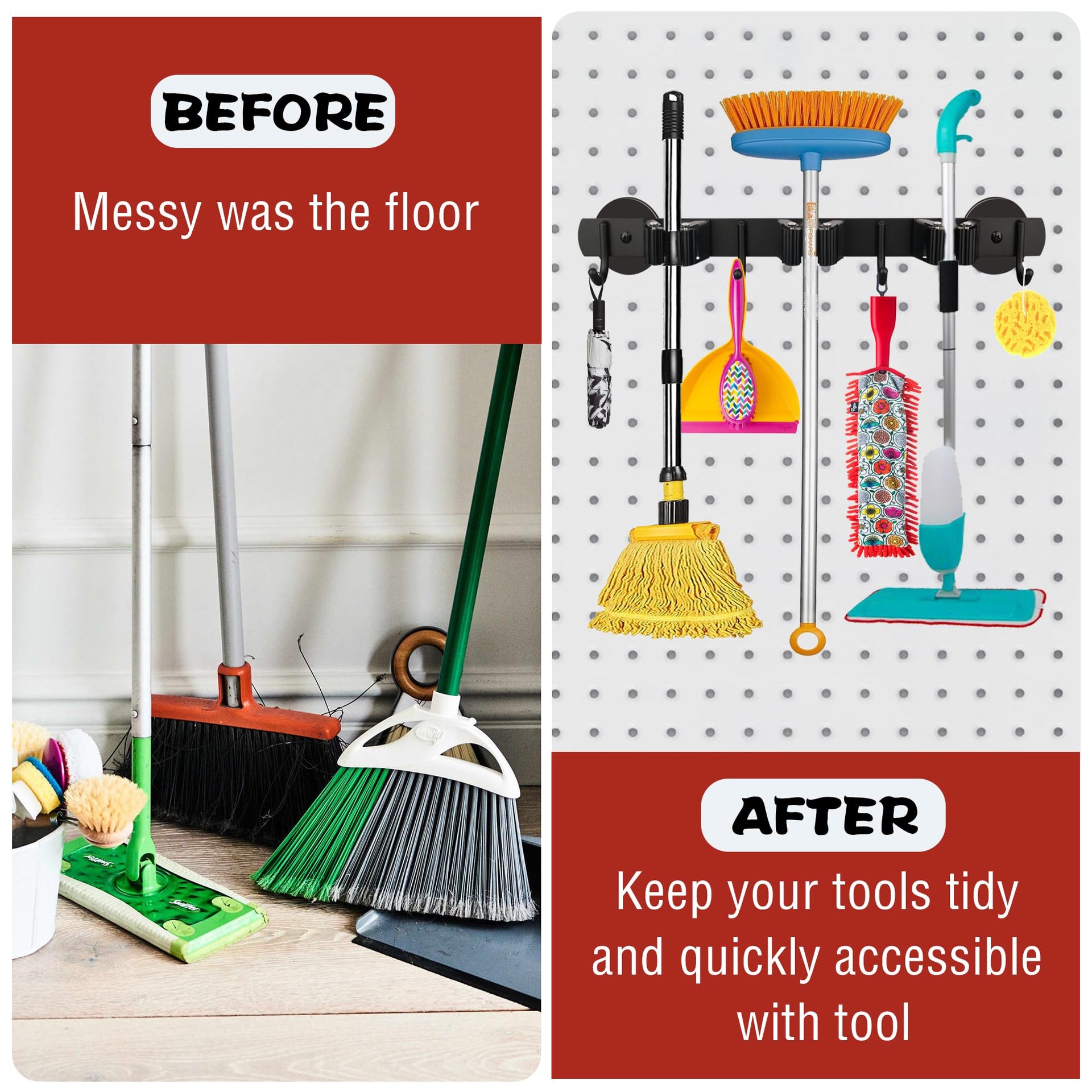 Magnetic Mop Broom Holder