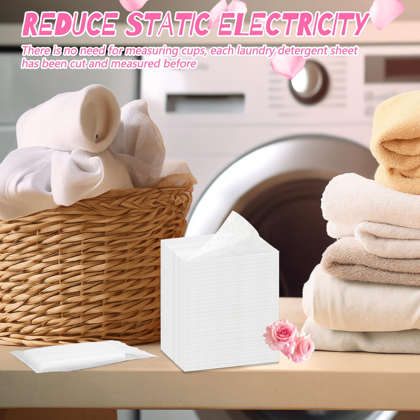 600 Count Dryer Sheets Bulk Fabric Softener Rose Scent Dryer Sheets Naturally Softens and Removes Static Cling