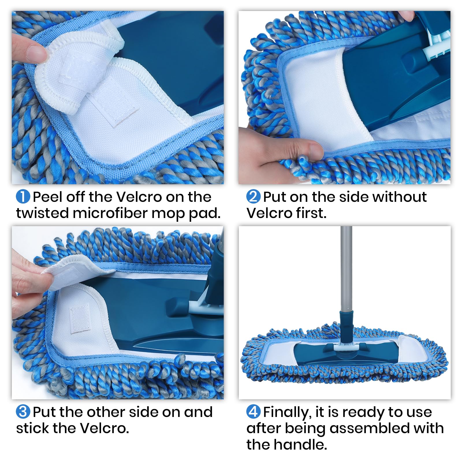 Dust Mop for Hardwood Floors with 57" Long Handle Wet & Dry Mops for Catching Pet Hair and Dust Bunny Microfiber Dust Mops for Vinyl - ModHome Supplies