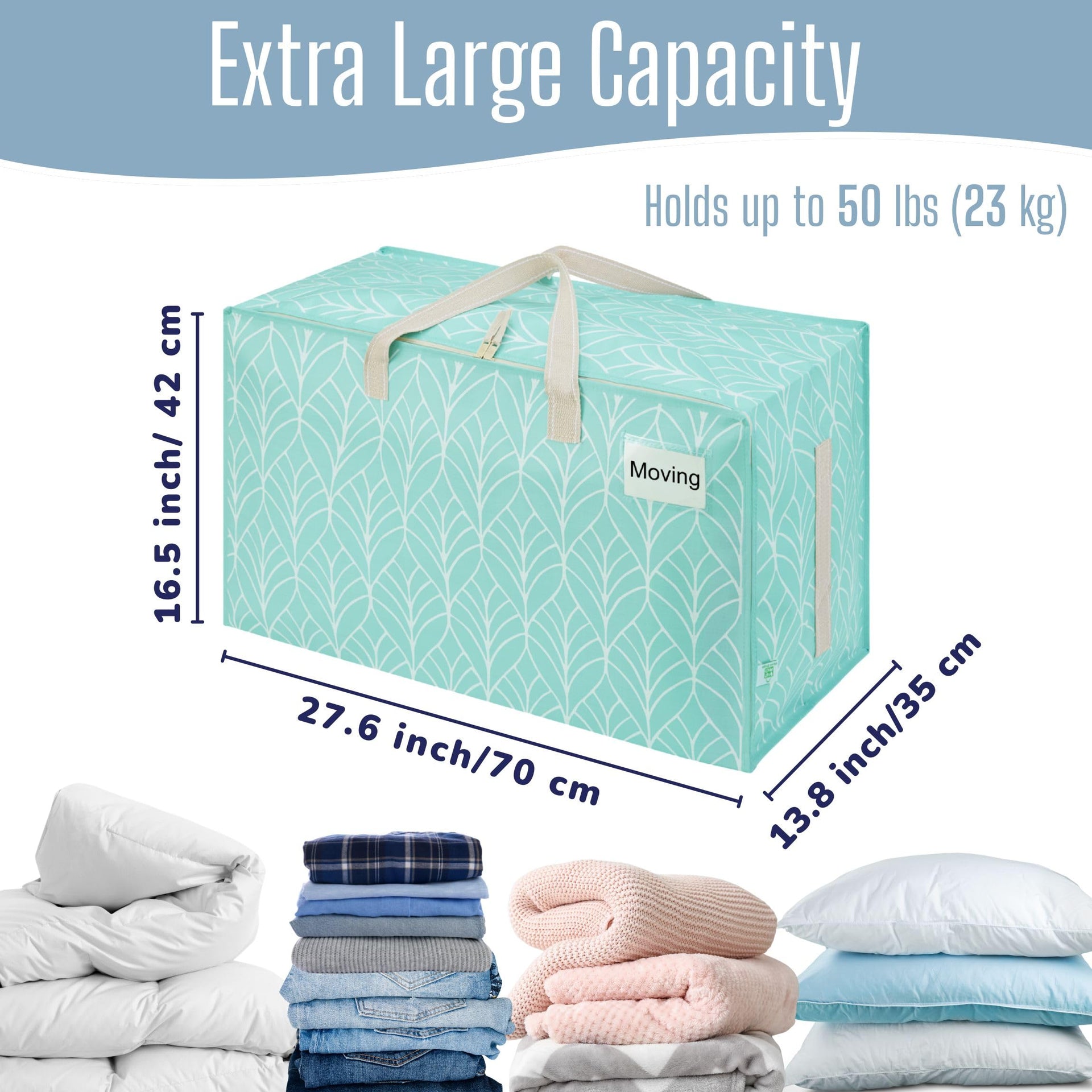 6 Pack Extra Large Heavy Duty Moving Bags with Wide Opening & Reinforced Handles (6 Count)
