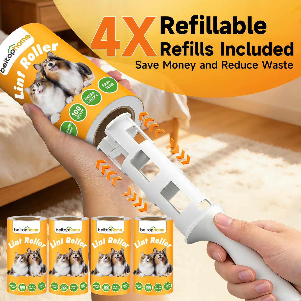 Extra Sticky Lint Roller for Pet Hair (800 Count)