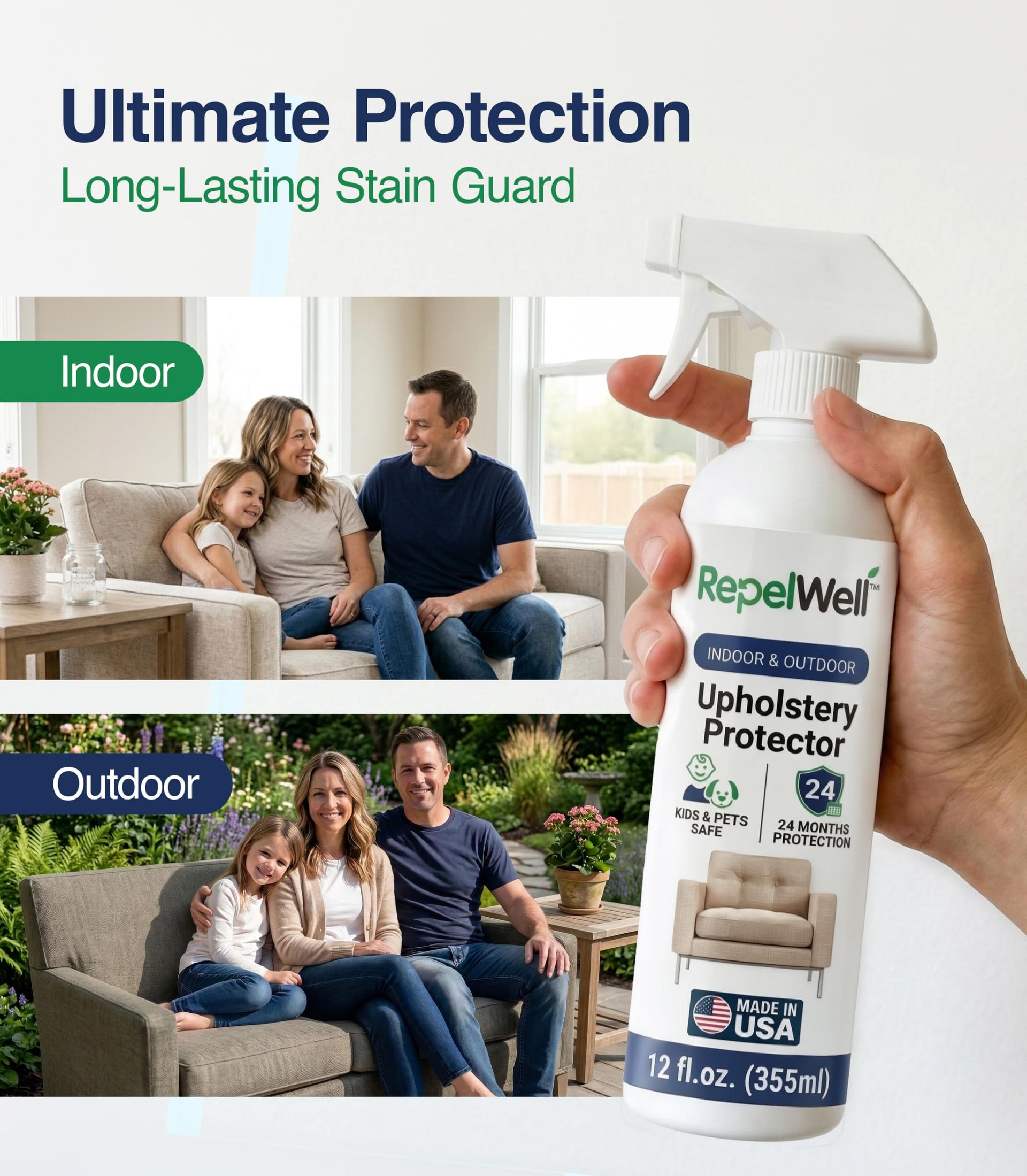 Non Toxic Fabric Protector Spray for Upholstery & Furniture (12 Fl Oz)