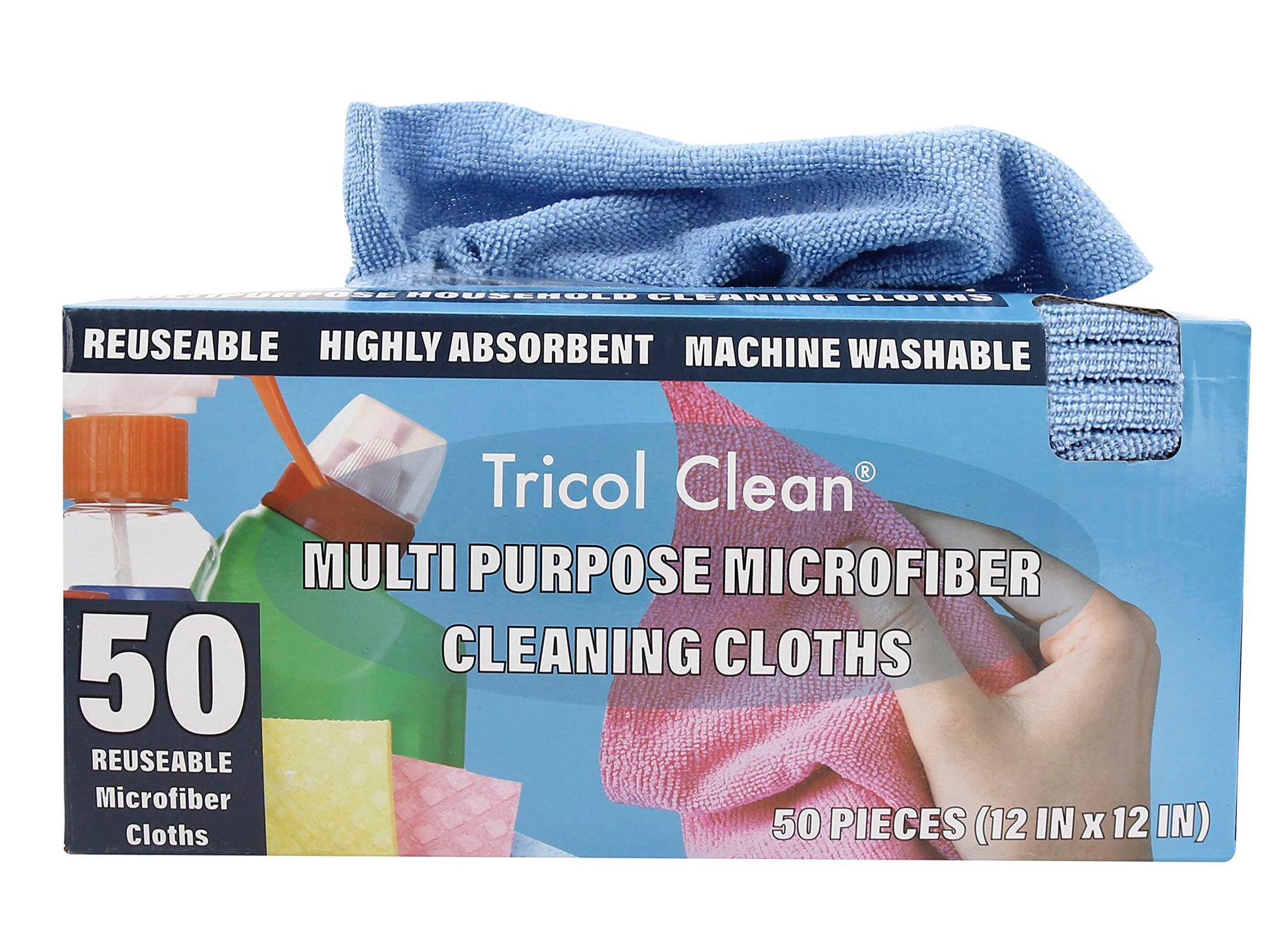 50PK Profesional Resuable Lint Free Microfiber Edgeless Cleaning Cloth Cleaning Rags (50 Count)