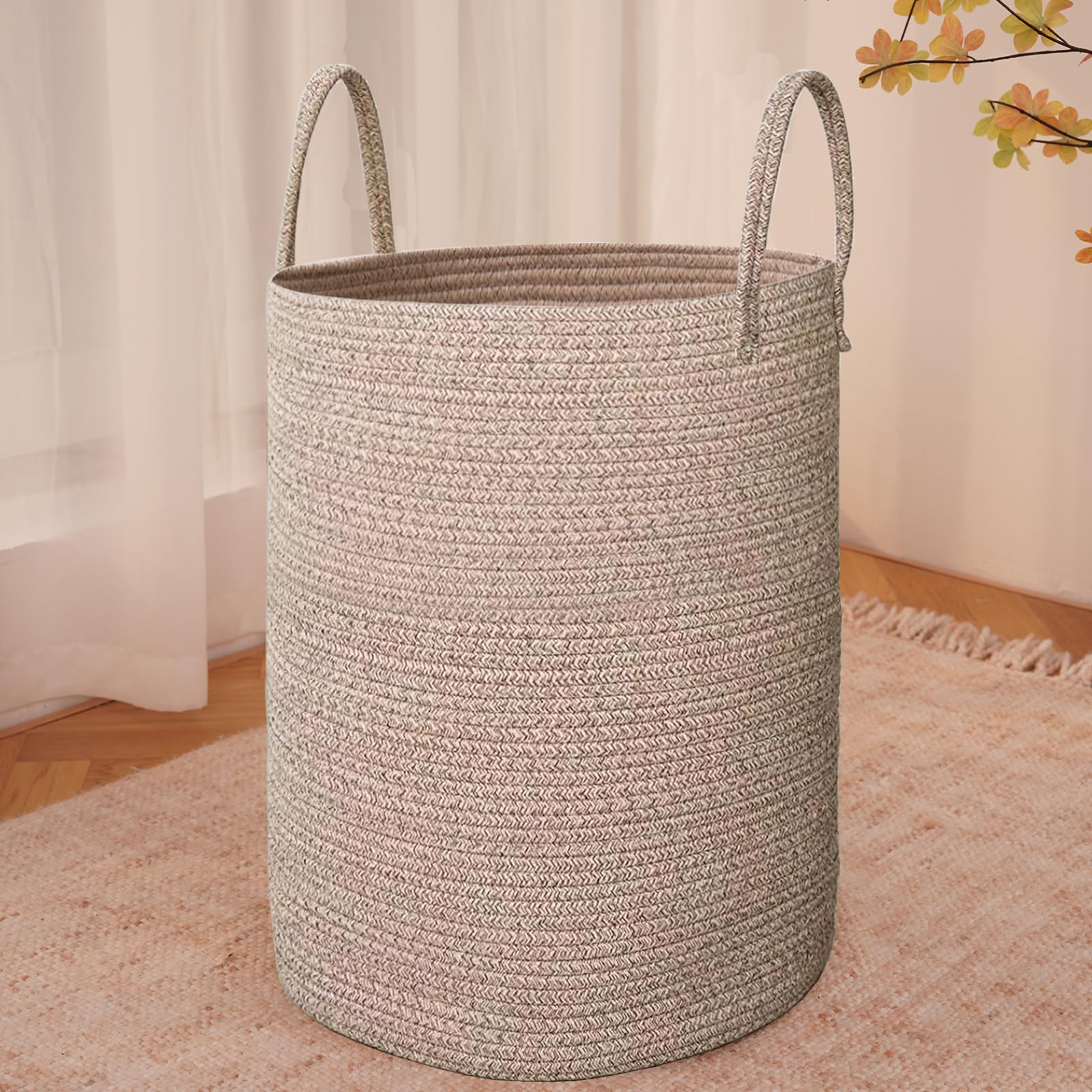 100L Cotton Rope Laundry Basket Hamper