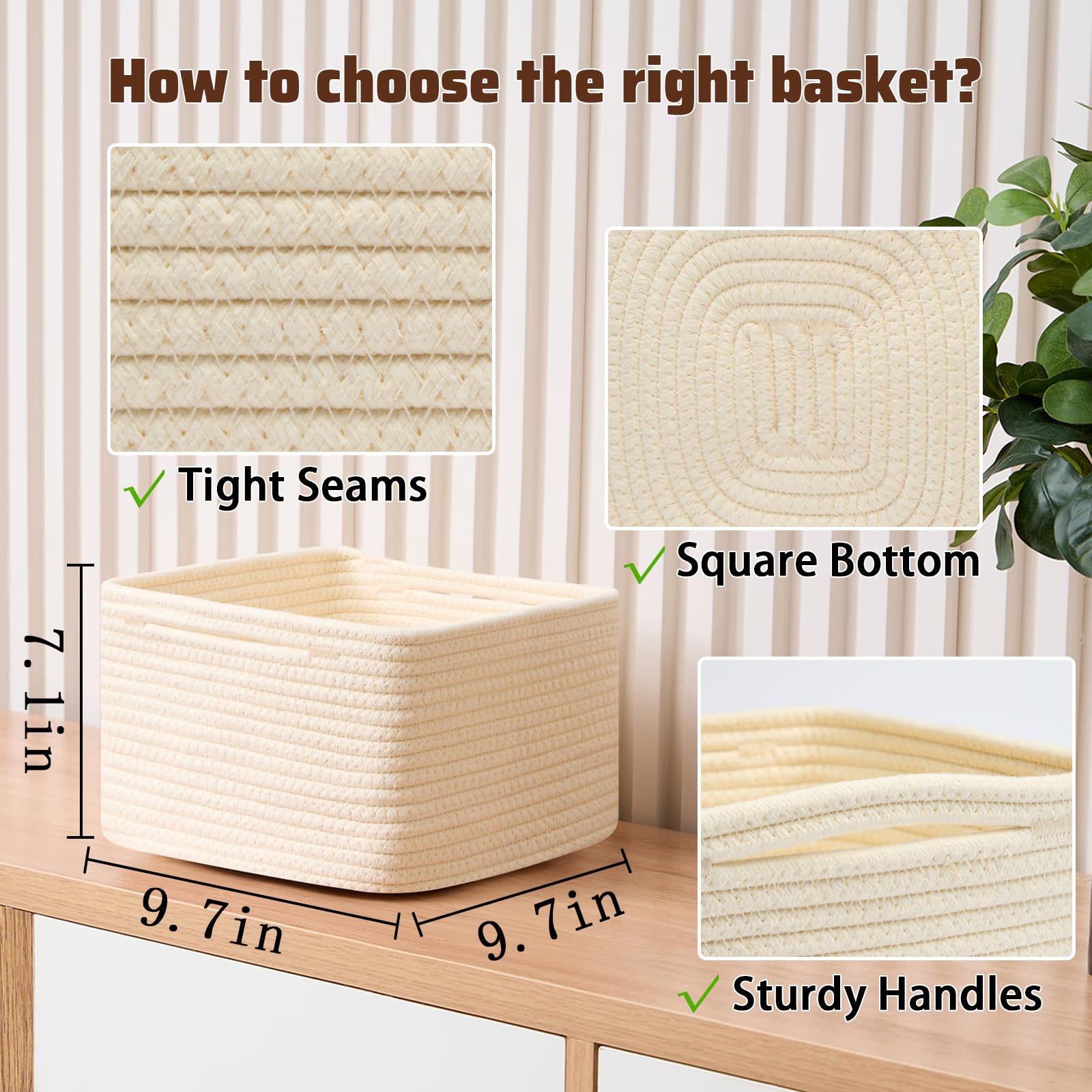 Small Organizing Baskets for Cubes Shelf (3 Count)