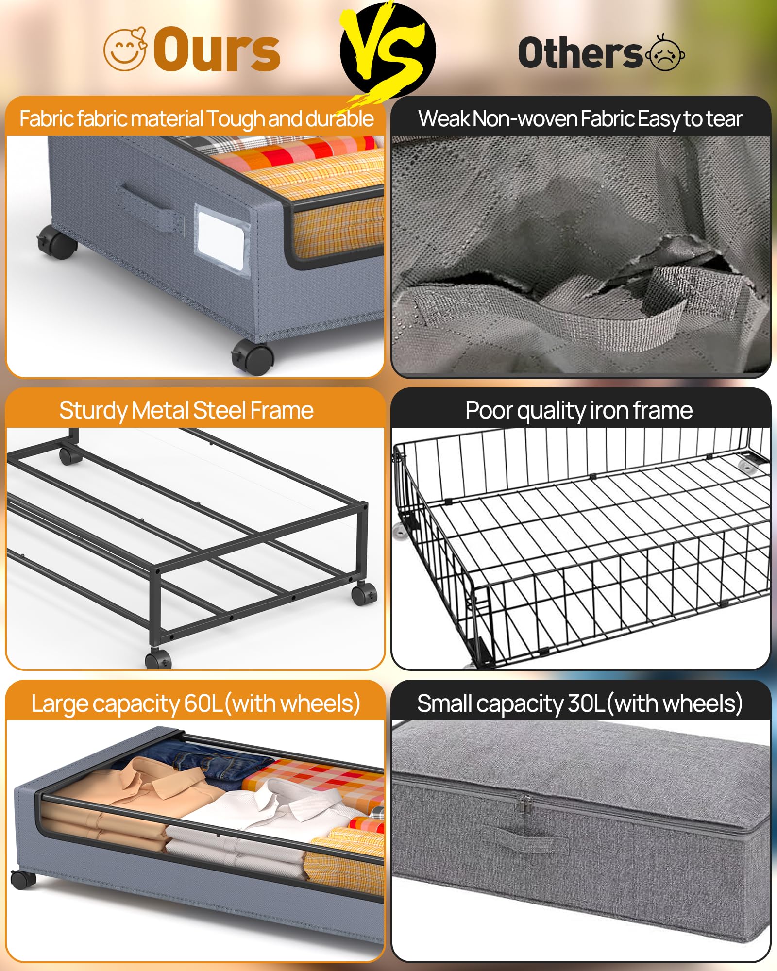 Under Bed Storage with Wheels