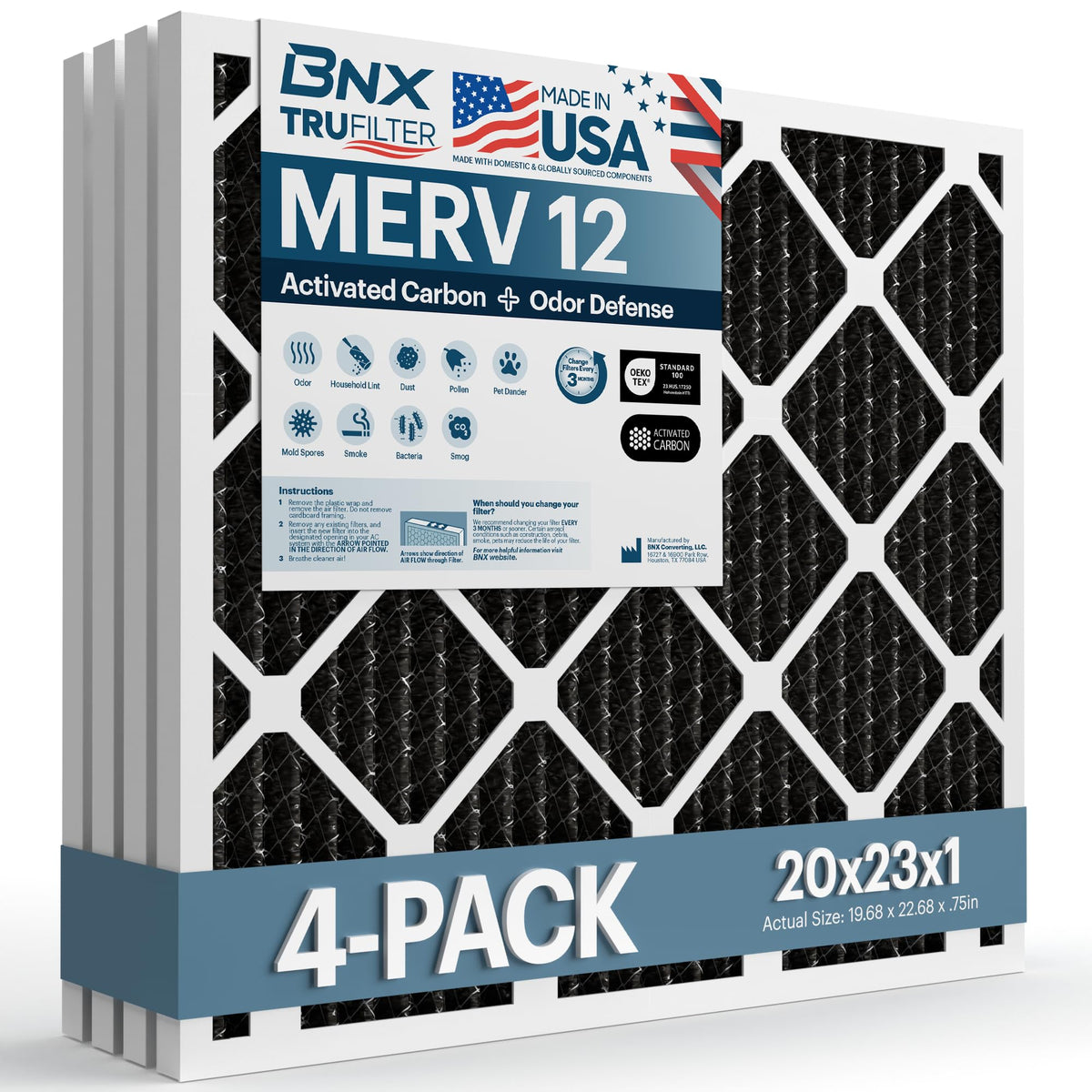 TruFilter 20x23x1 MERV 12 Odor Defense (4 Count)