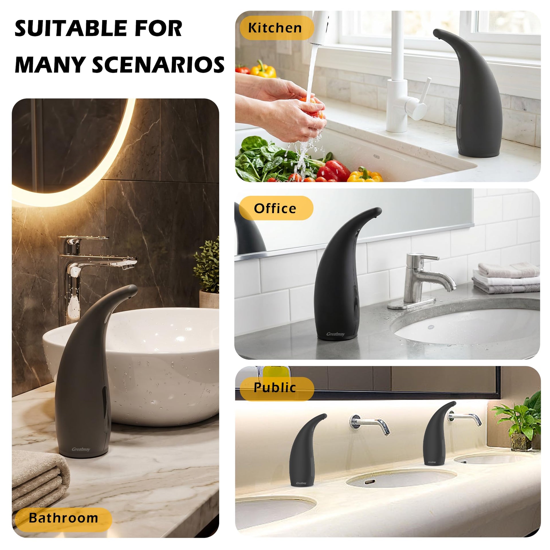 Automatic Soap Dispenser Touchless Rechargeable 10 oz