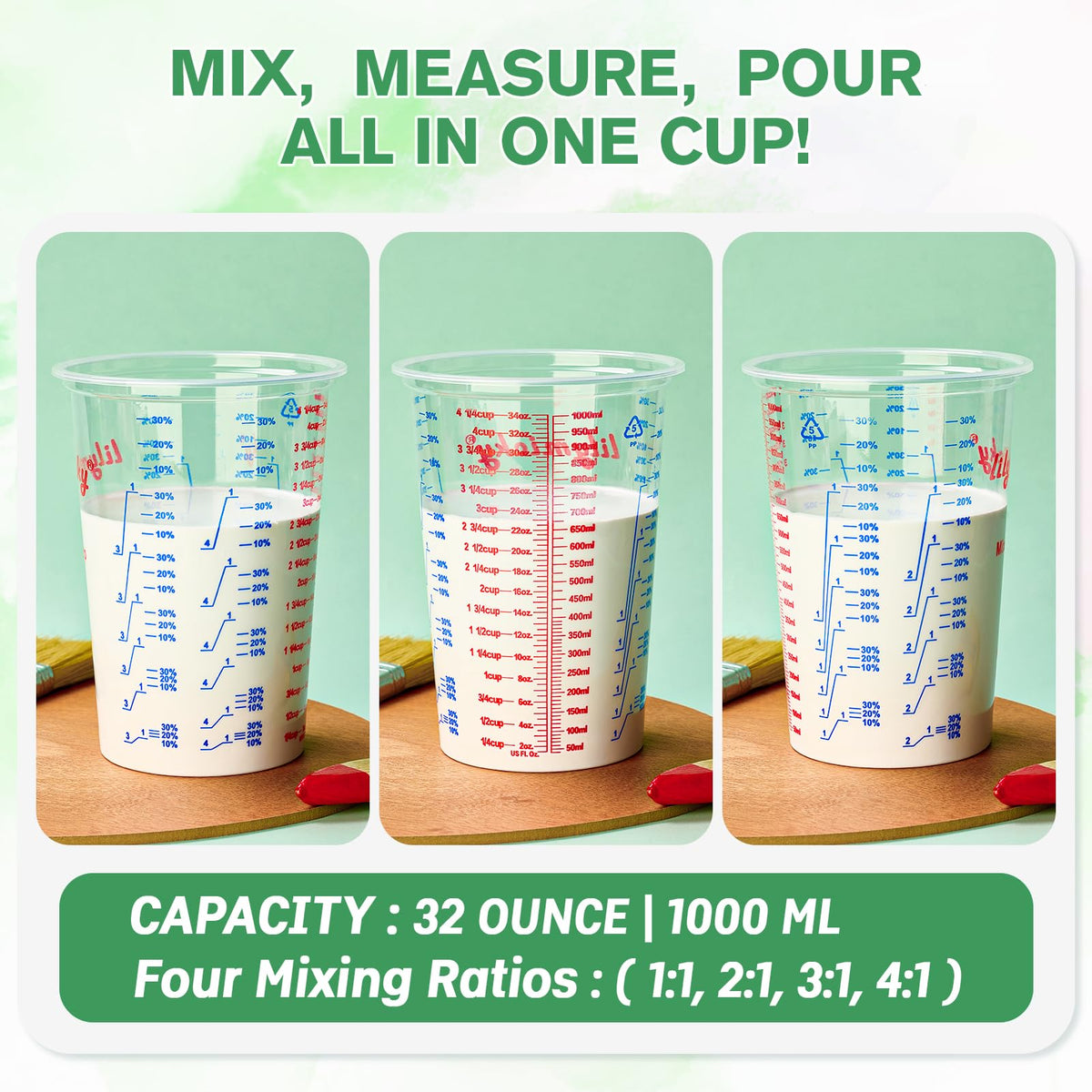 50 Pack Plastic Mixing Cups (50 Count)