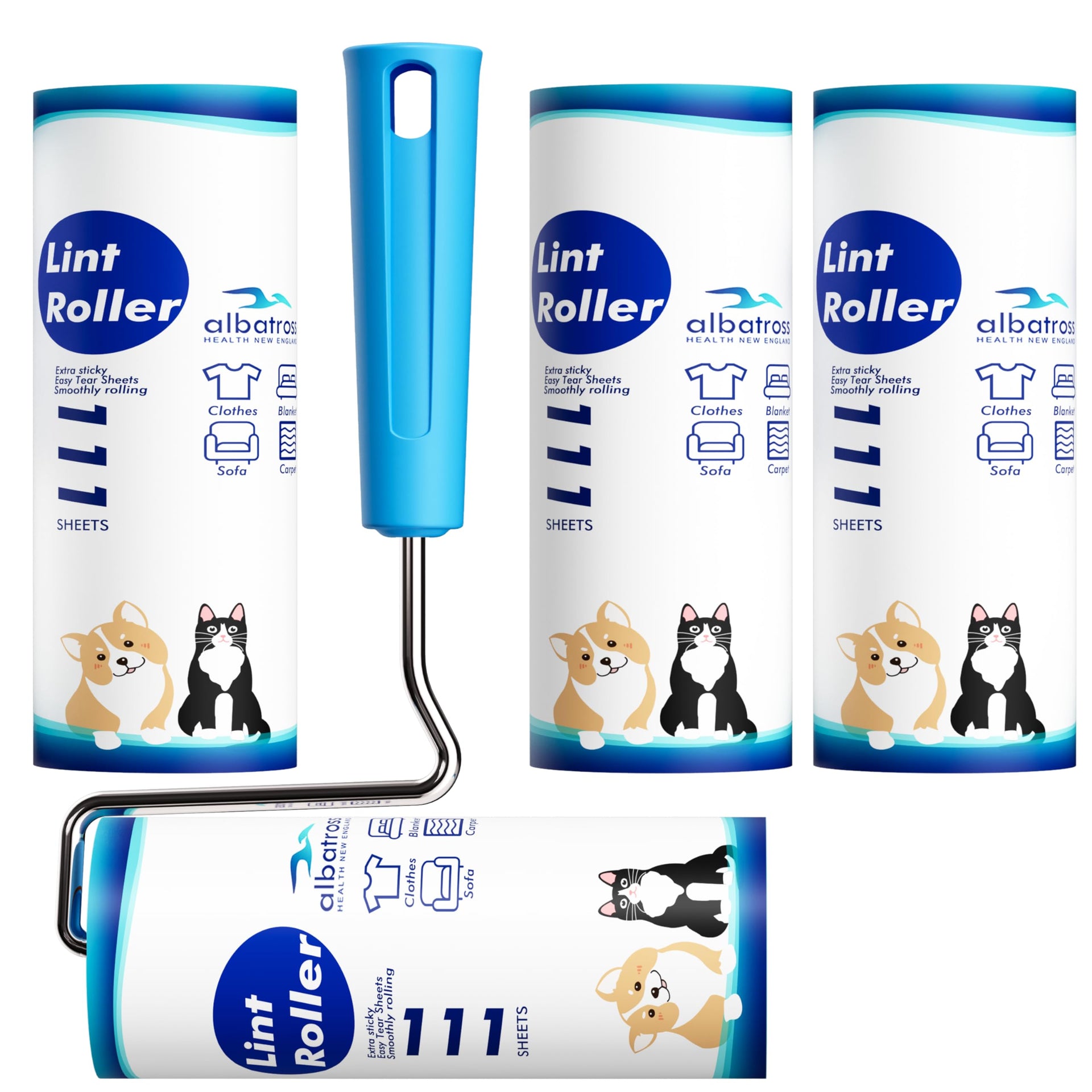 Large Surface Extra Sticky Lint Roller 6.3''